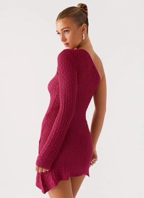 Flattering Look Fit Polished Form Medda Knit Mini Dress - Hot Pink