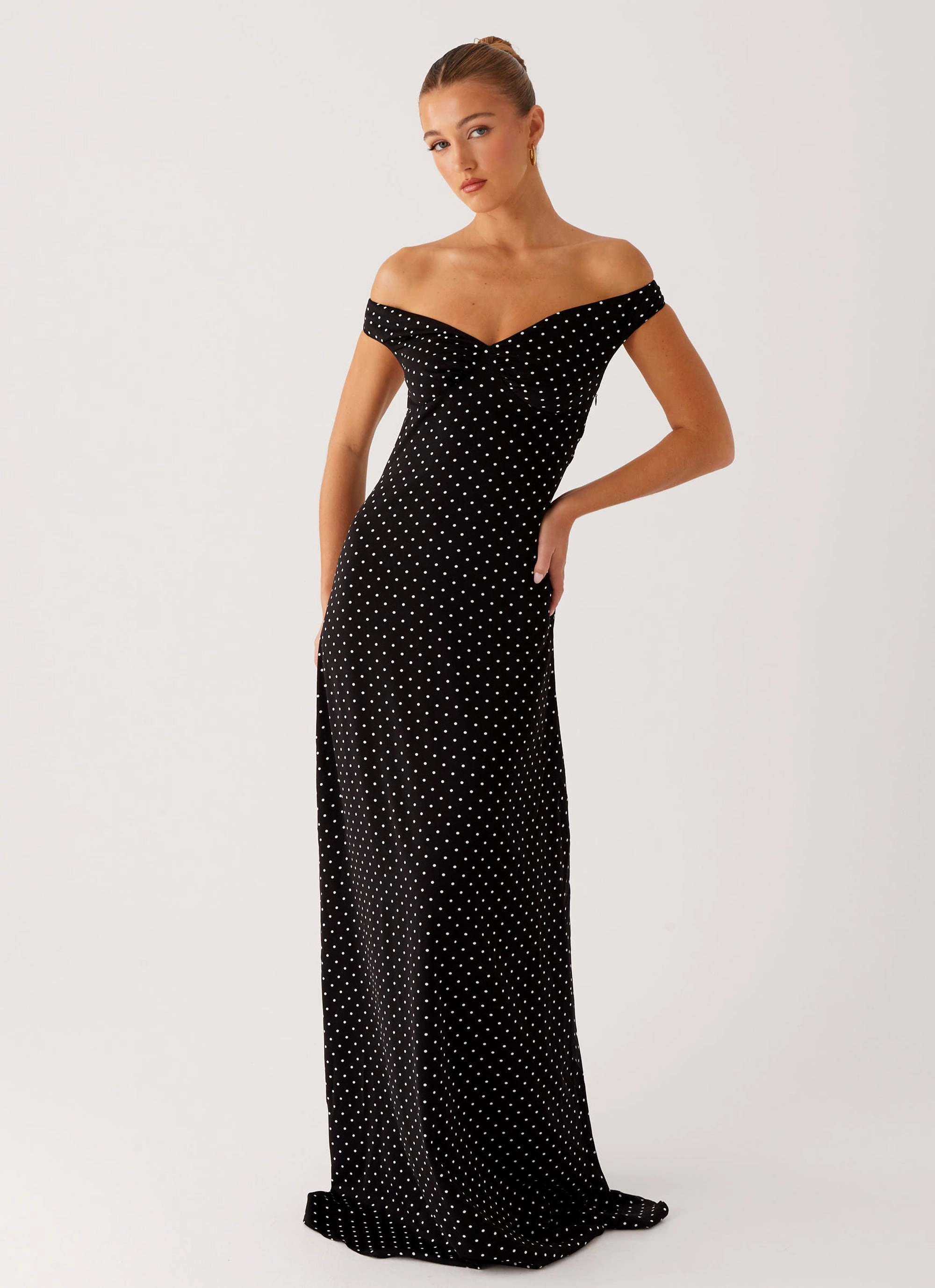 Work-Ready Look Shore Time Melany Maxi Dress - Black Polka Dot