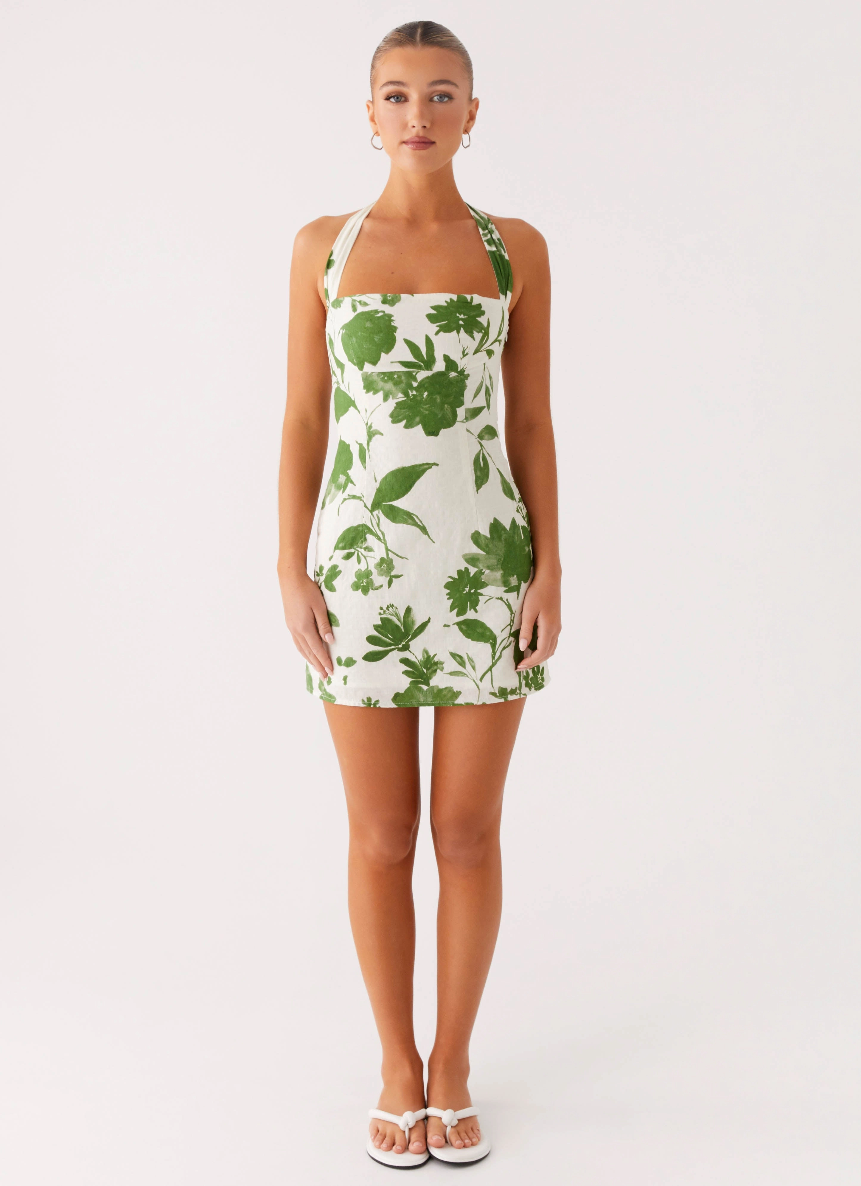 Melora Mini Dress - Verdant Bloom Workwear Flow Line