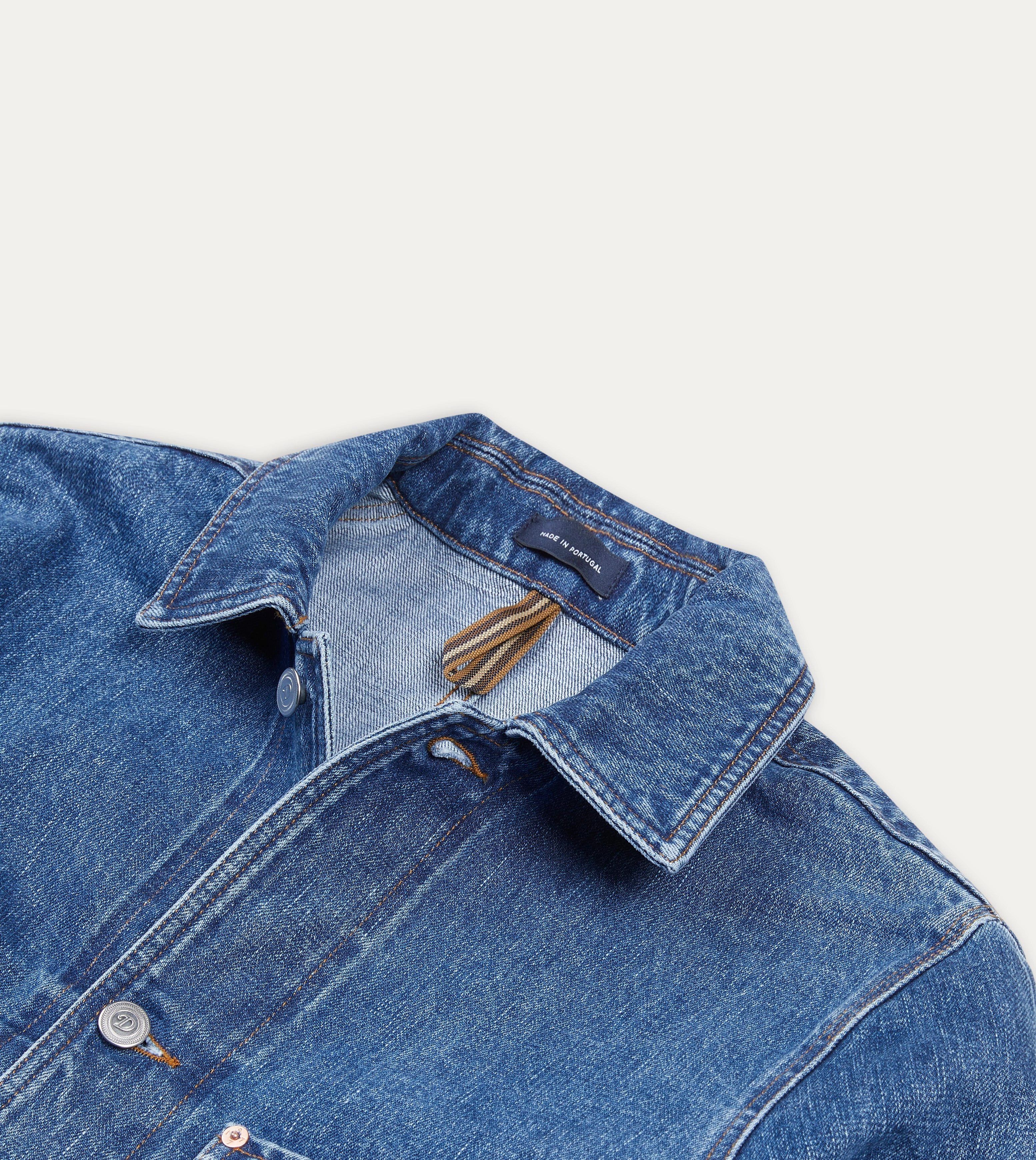 Camp Ready Bleach Wash Selvedge Denim Five-Pocket Chore Jacket
