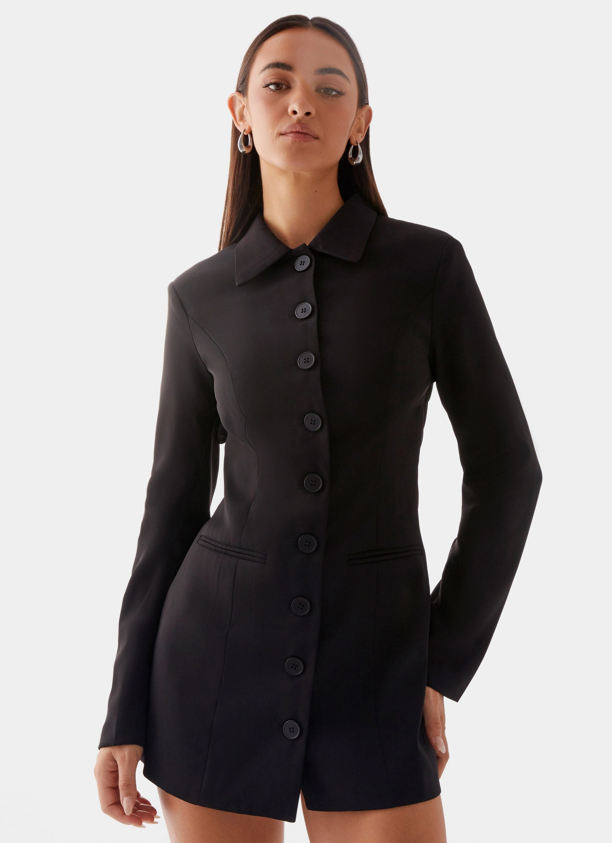 Stain-Guard-Finish MoistureWickingTechnology Memphis Blazer Mini Dress - Black