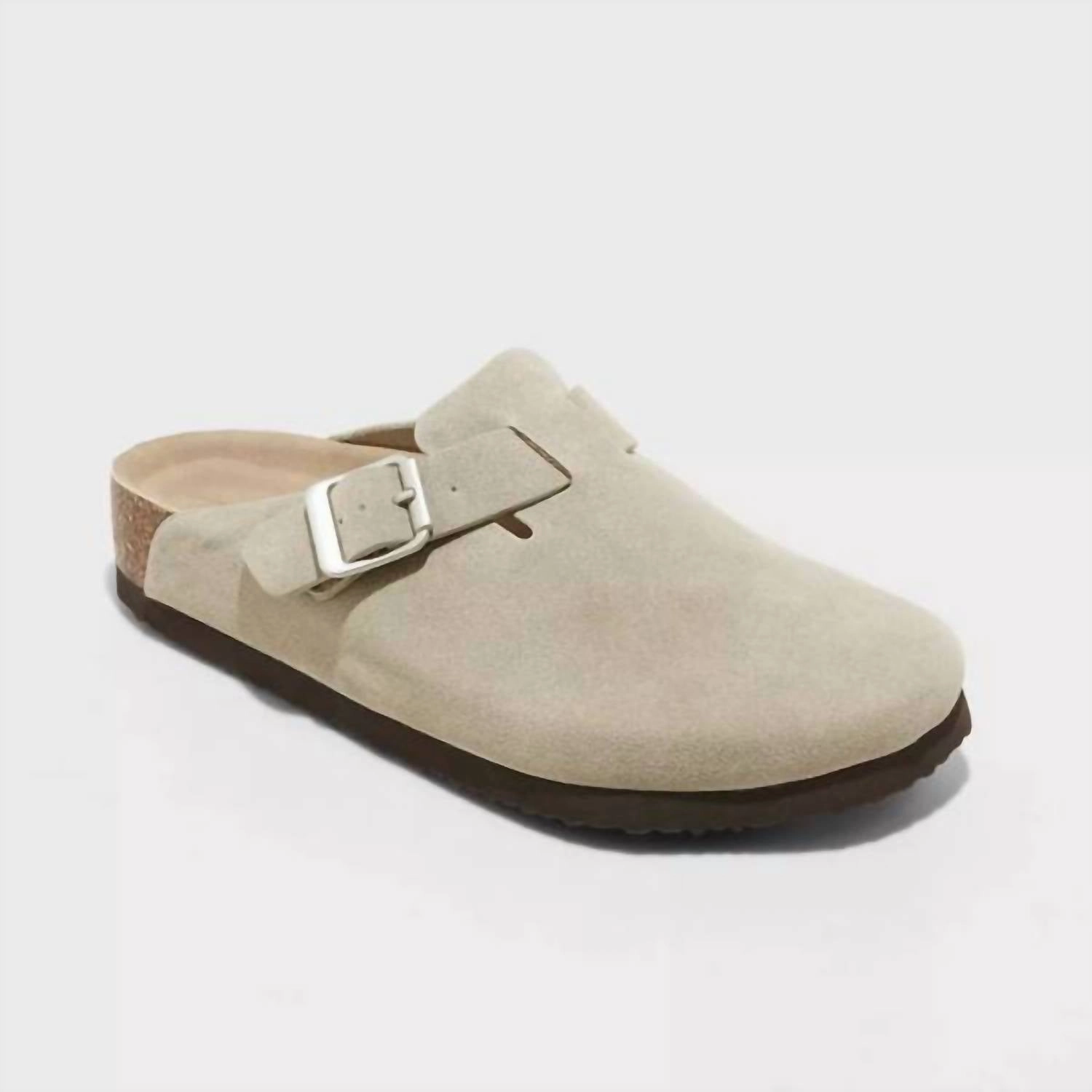 Streamlined Design Men's Clog Mule Flats In Taupe