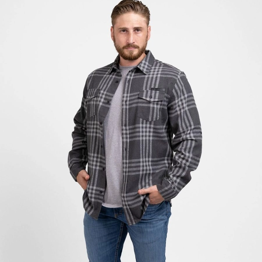 Dark Men's GS Plaid Flannel - Gray