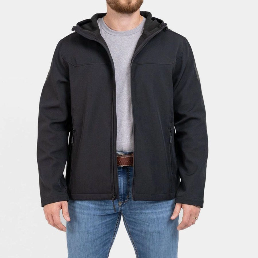Men's Soft Shell Jacket - Black Clean Lines