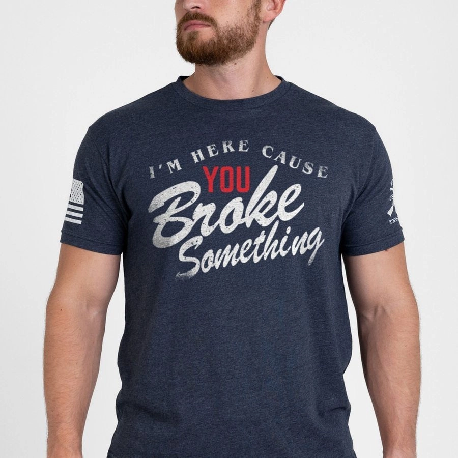 Broke Something T-Shirt - Midnight Navy Ergonomic Cut