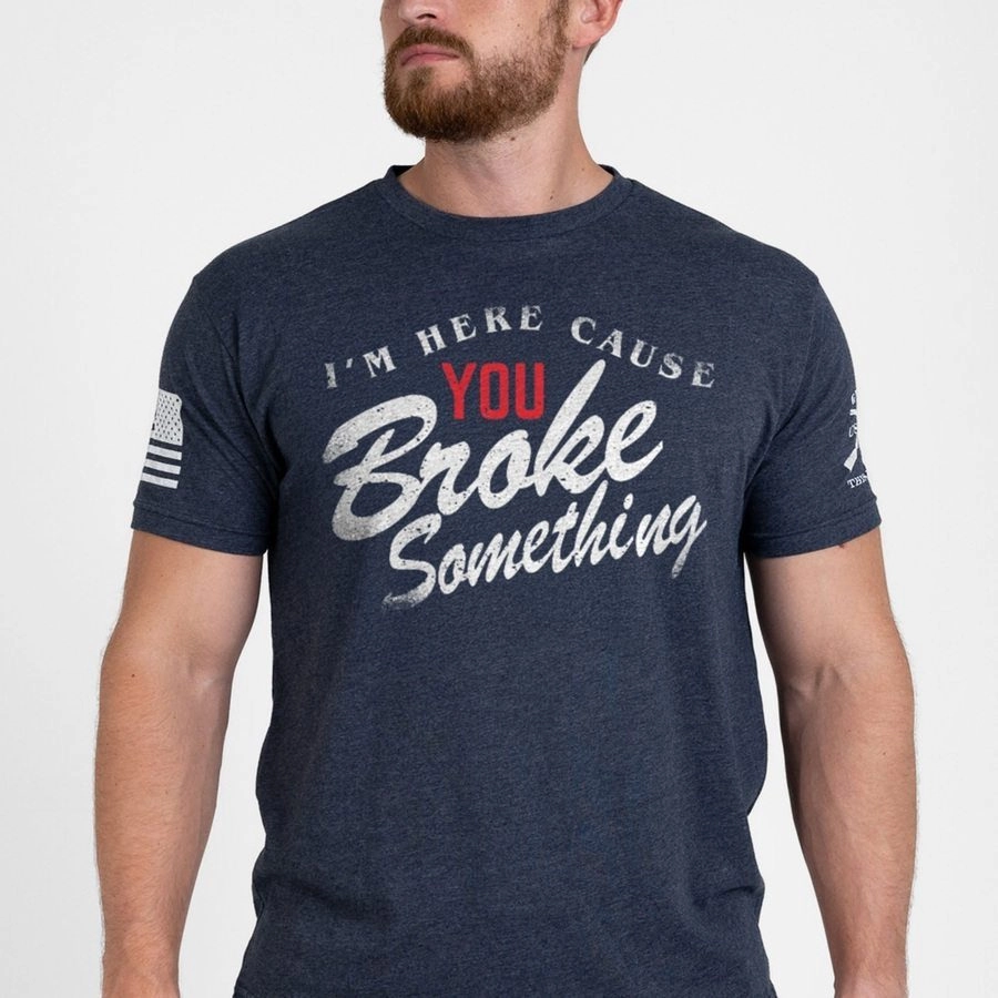 Fashion Layering Broke Something T-Shirt - Midnight Navy