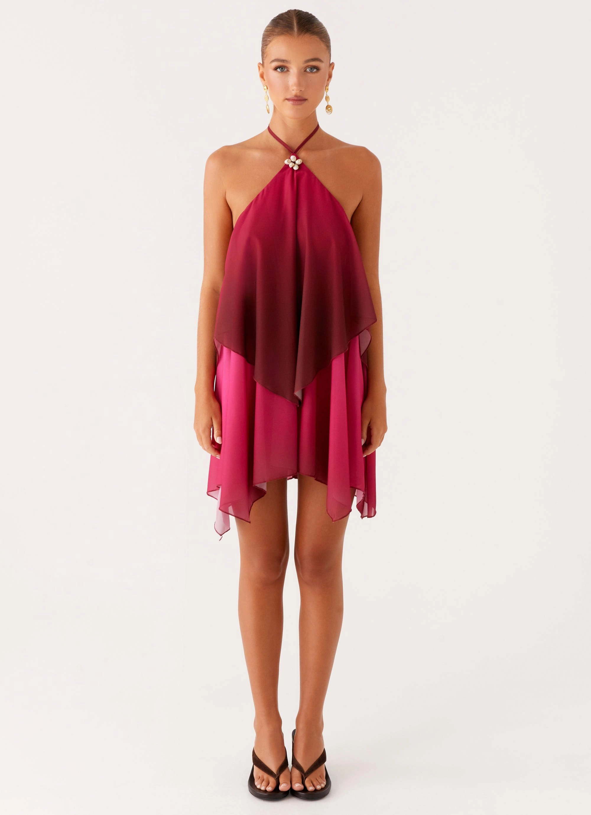 Subtle Comfort Sleek Form Twin Flame Mini Dress - Fuchsia Gradient