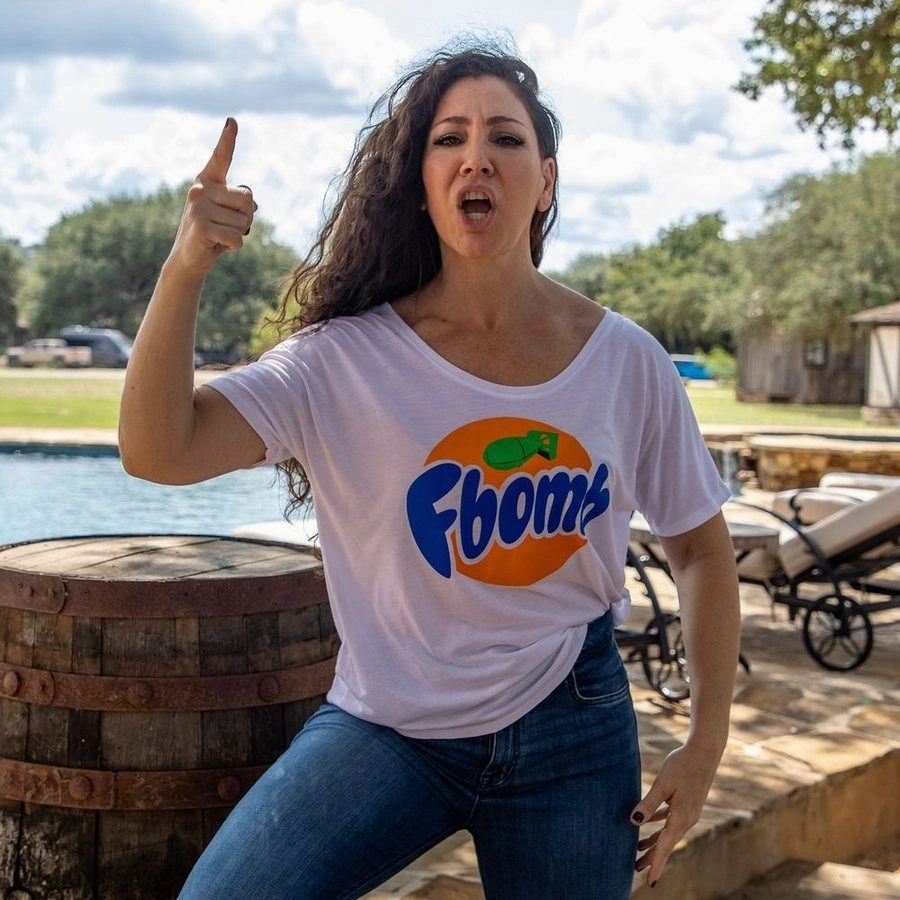 Women's F-Bomb Slouchy T-Shirt - White ZeroDistressFinish Complementary Colors