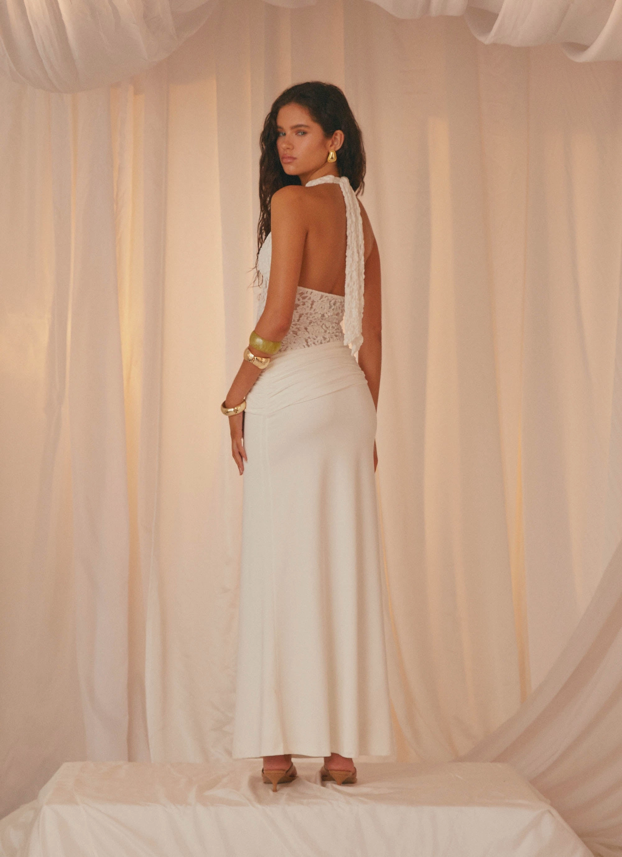 Miri Halter Maxi Dress - Ivory Contemporary Vibe