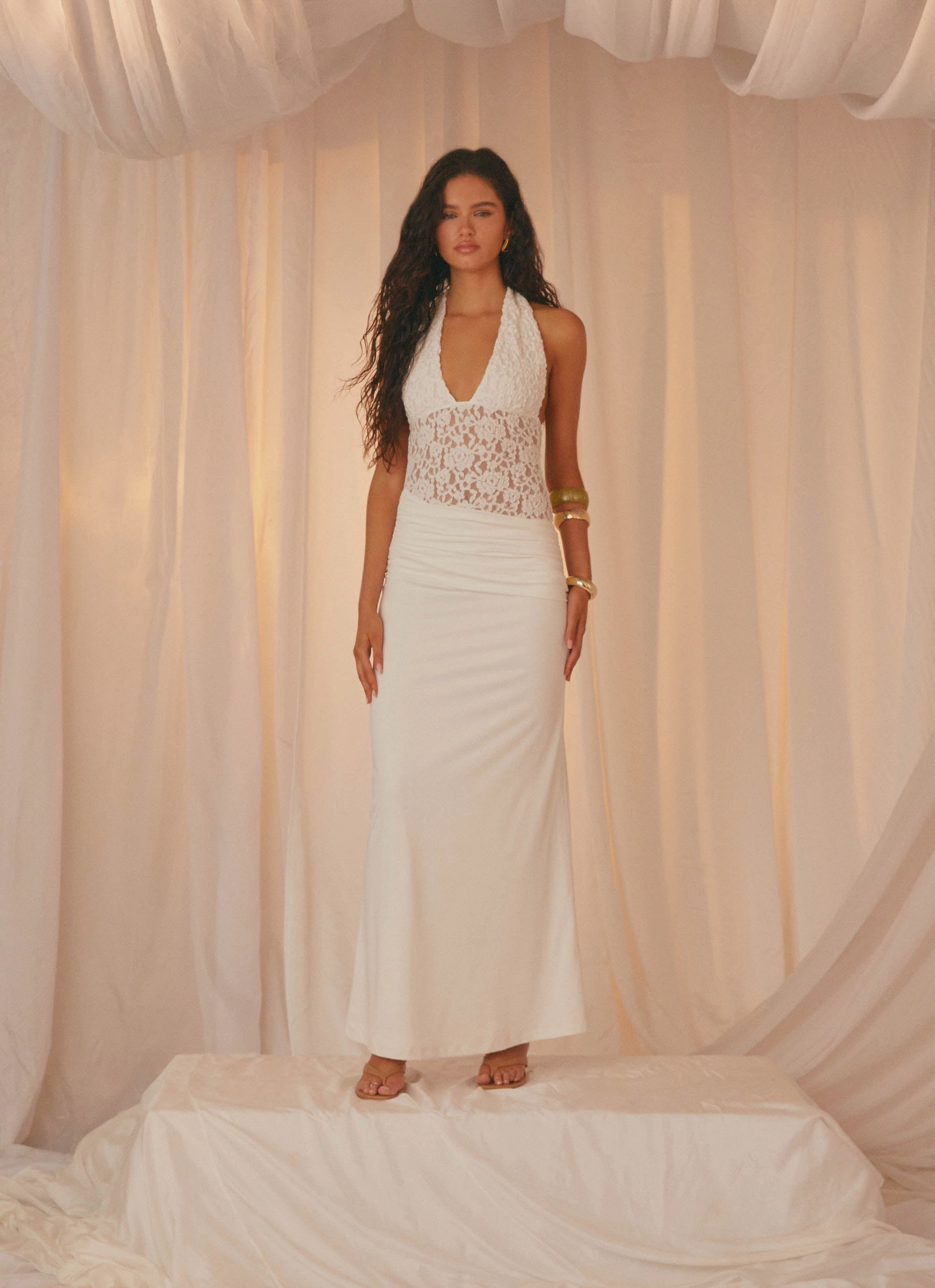 Timeless Shape Miri Halter Maxi Dress - Ivory