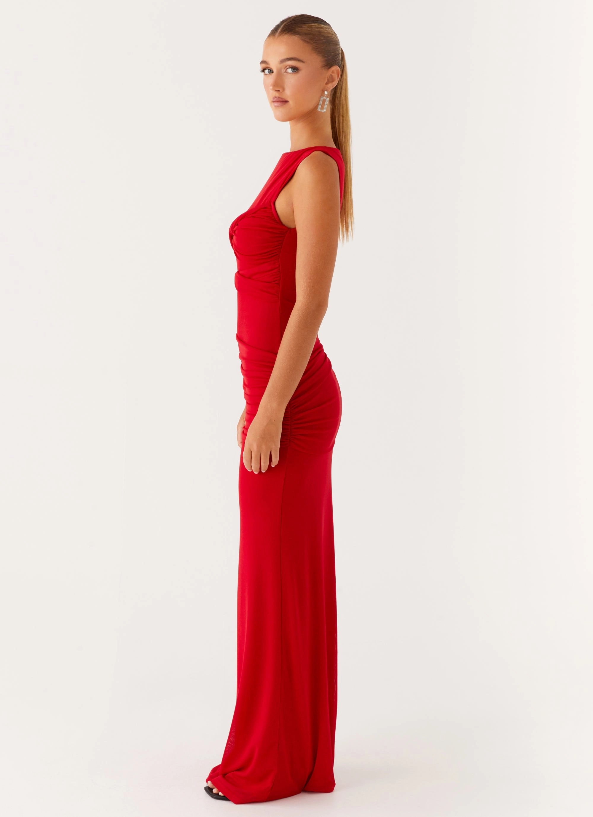 Soft Mesh Effortless Pair Missy Maxi Dress - Red