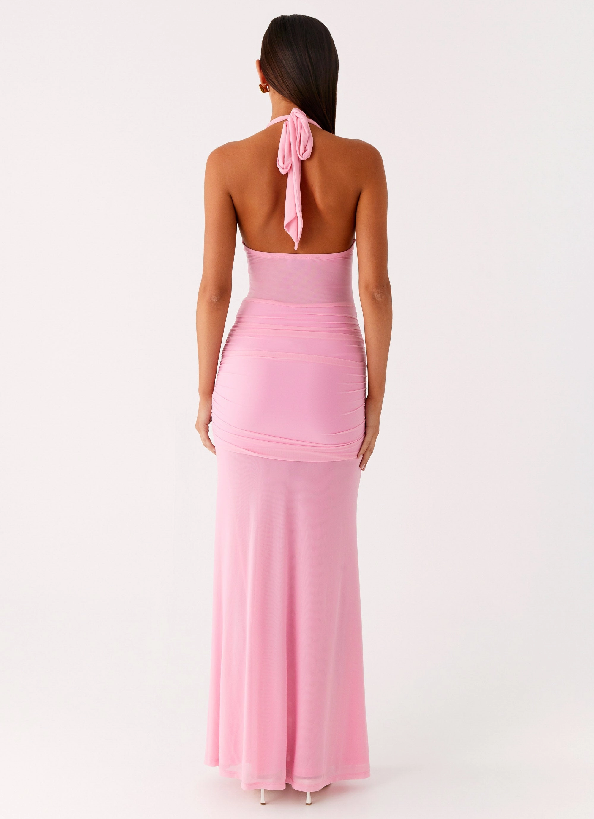 Miyah Halter Hardware Maxi Dress - Baby Pink Light Elegance