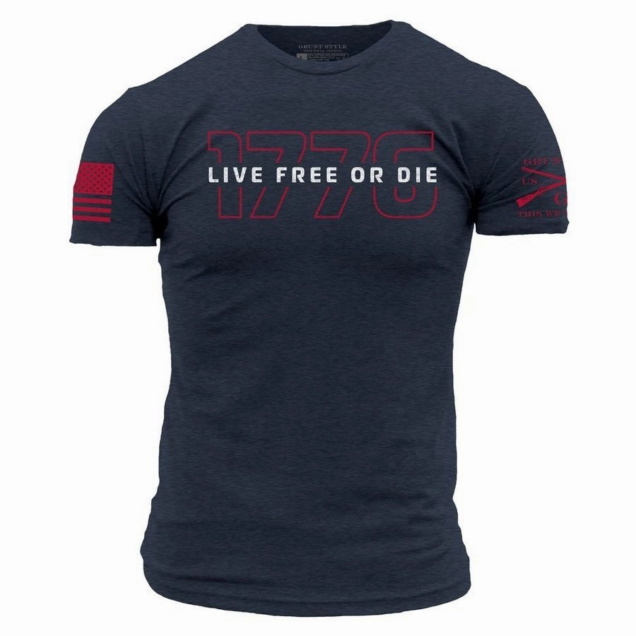 Live Free Or Die '76 T-Shirt - Midnight Navy Functional Fit