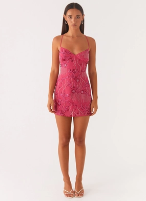 Elegant Layers Vietta Sequin Cami Mini Dress - Fuchsia
