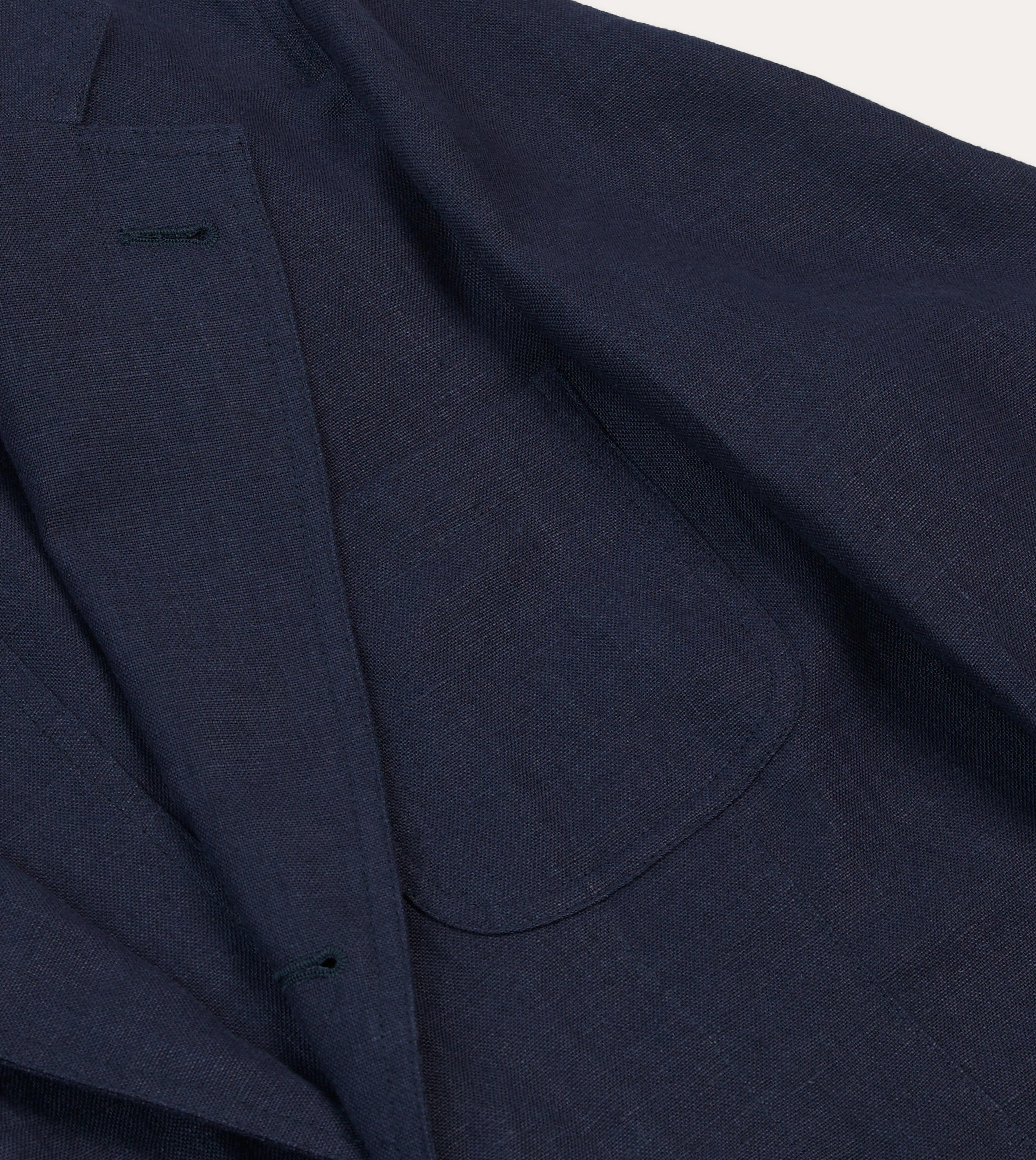 Breathable Underarm Vents Seasonal Layering Navy Antique Linen Games Blazer Mk. I