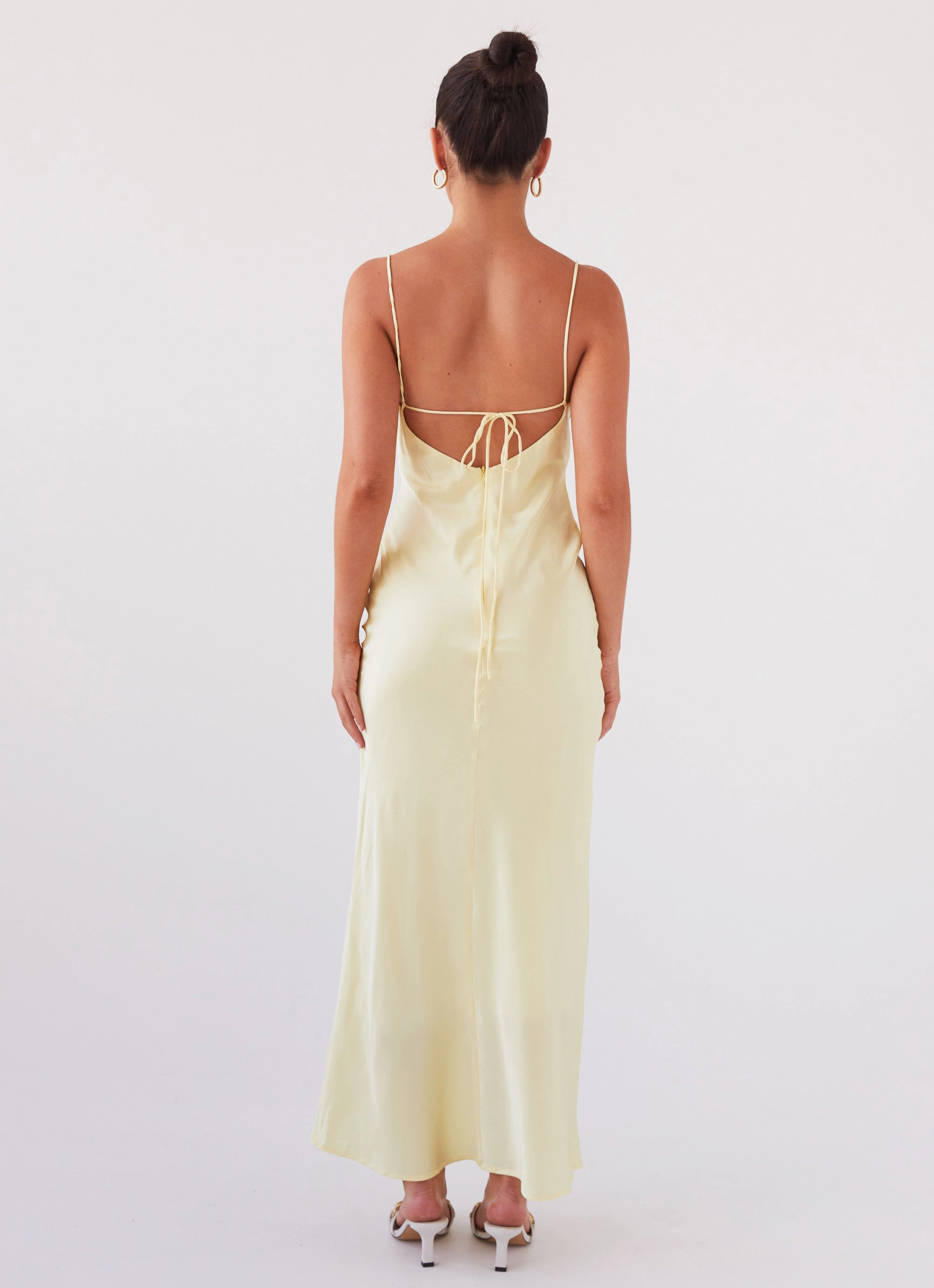 Minimalist-Style Minimalist Look Joanna Satin Maxi Dress - Lemon