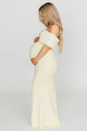 Daily Flex Monroe Dress in Butter Yellow - Bump Friendly