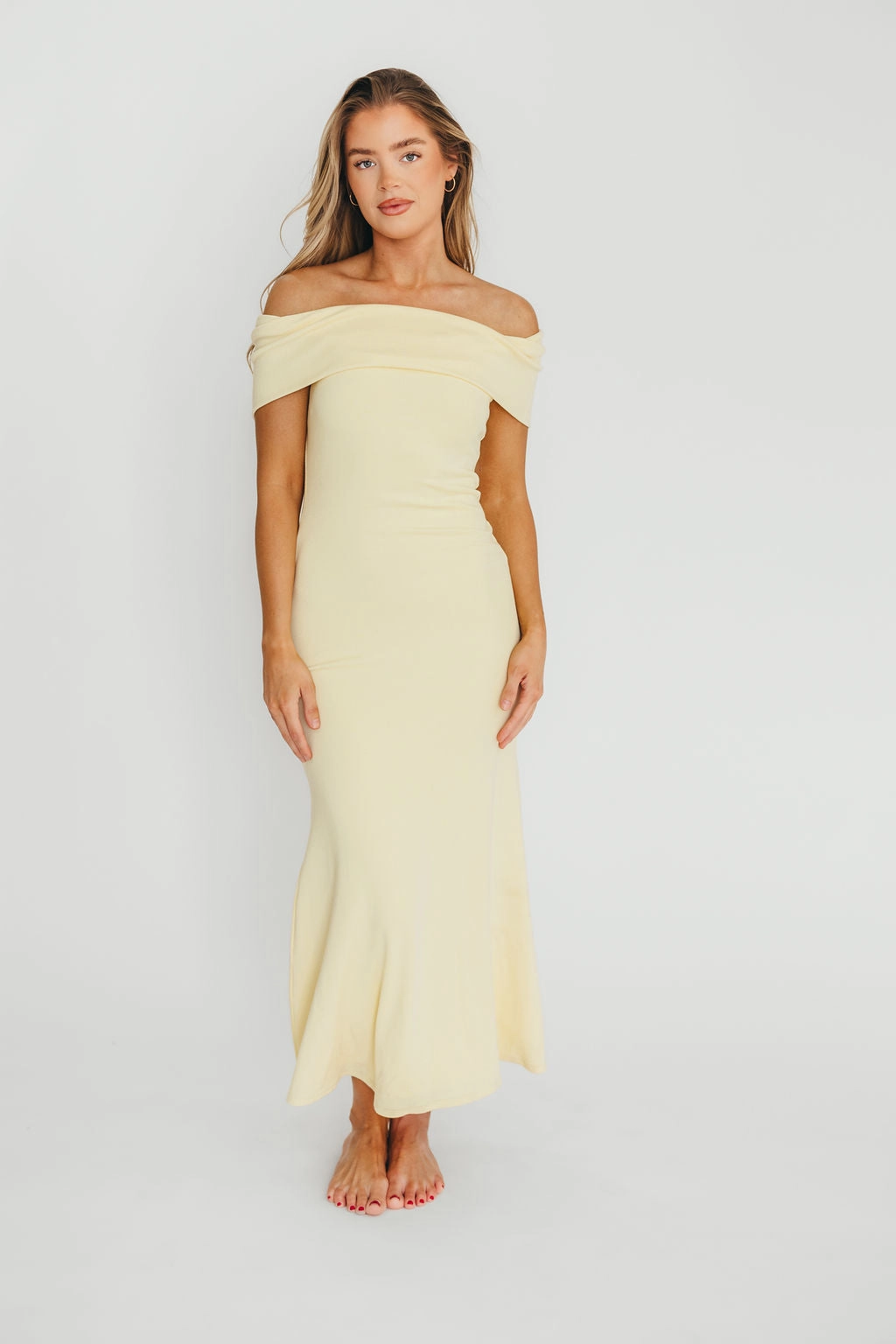 Silky Surface Monroe Dress in Butter Yellow - Bump Friendly