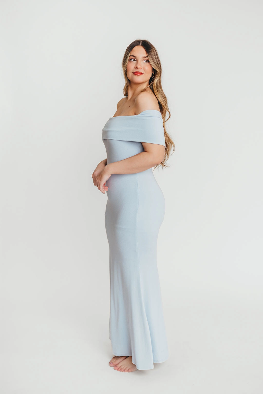 Monroe Maxi Dress in Blue - Bump Friendly Contemporary Layer Inclusive Fit