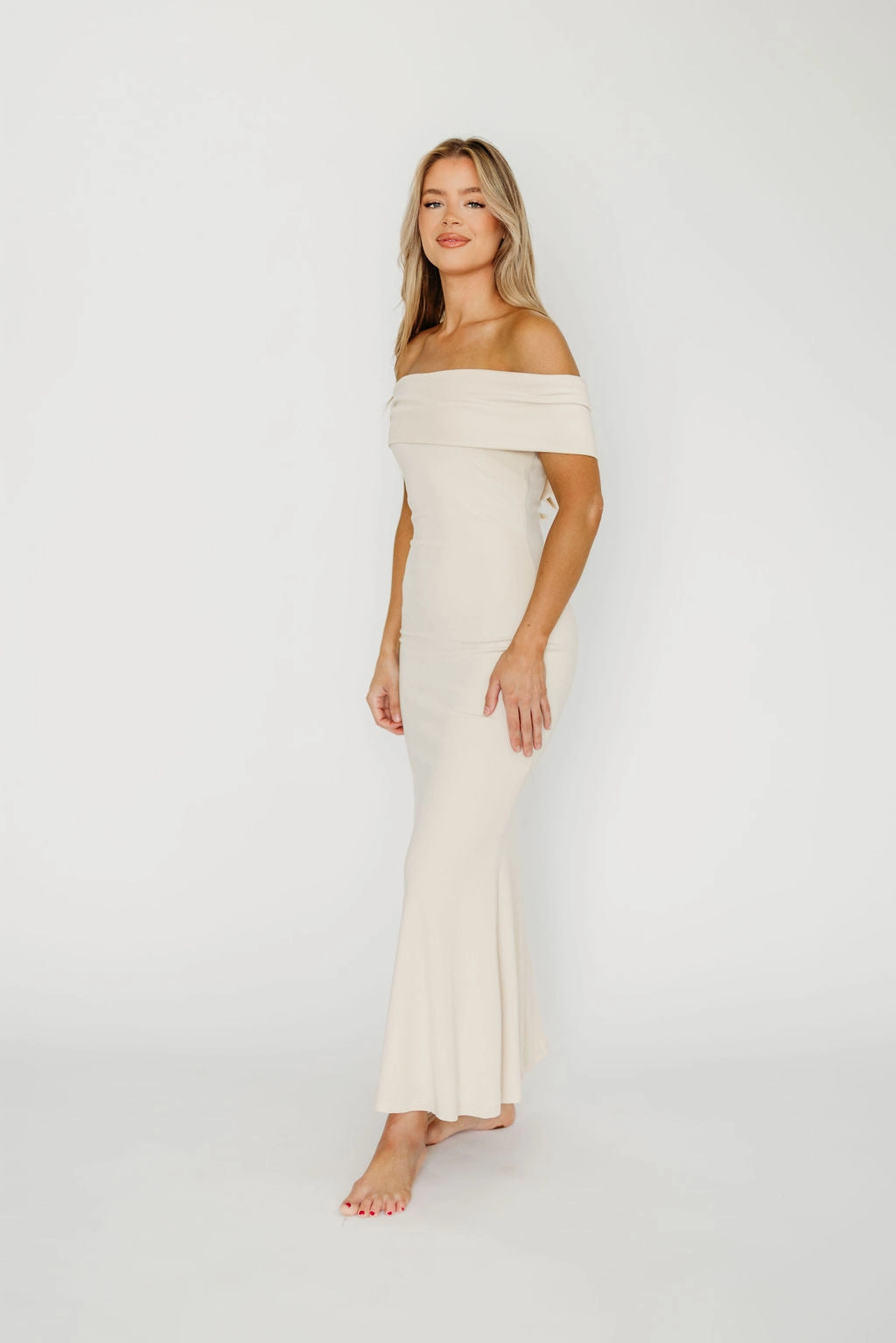 Timeless Piece Monroe Maxi Dress in Ivory - Bump Friendly