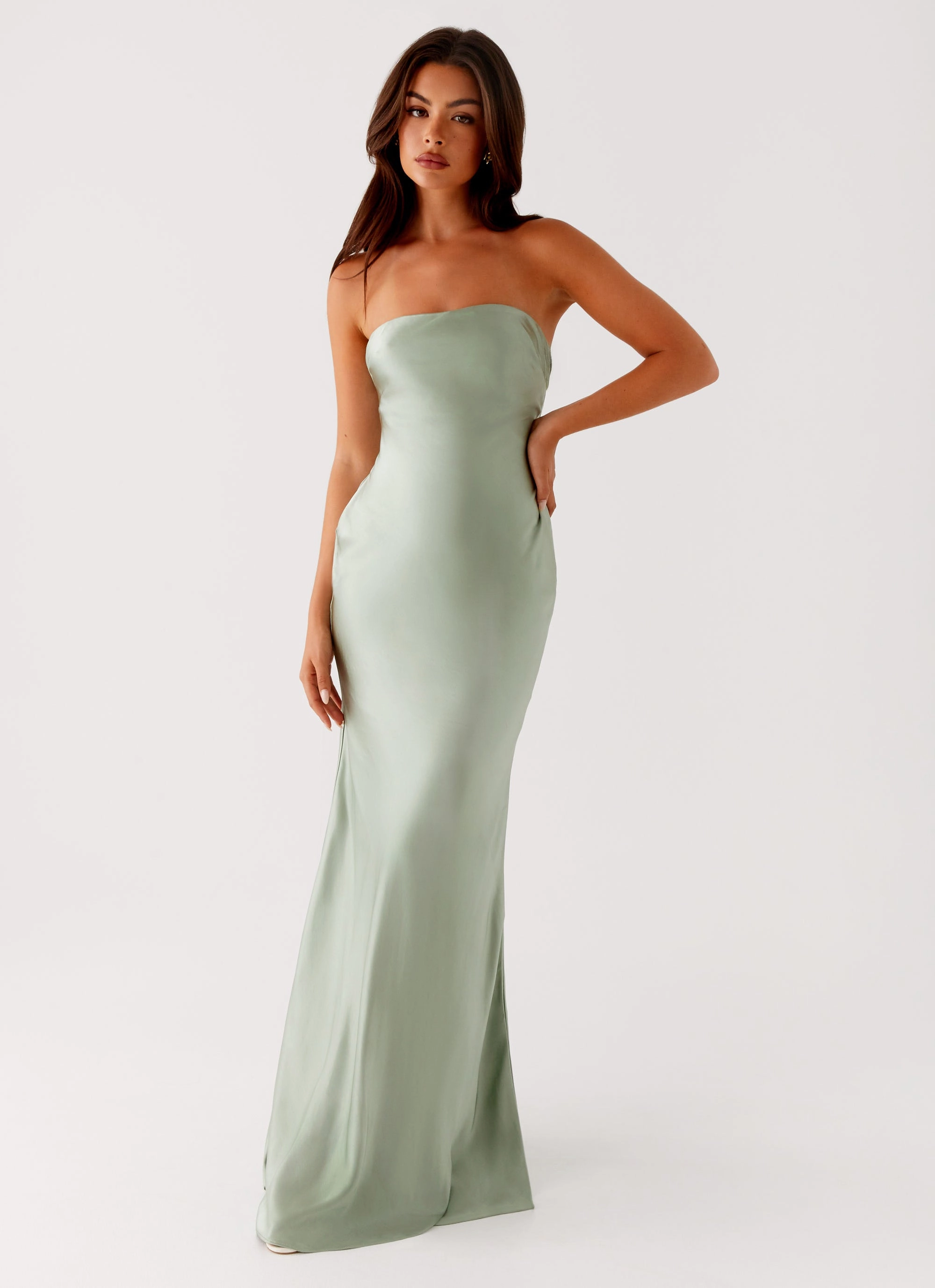 Shirred-Detail Back-Pocket Monte Carlo Maxi Dress - Sage