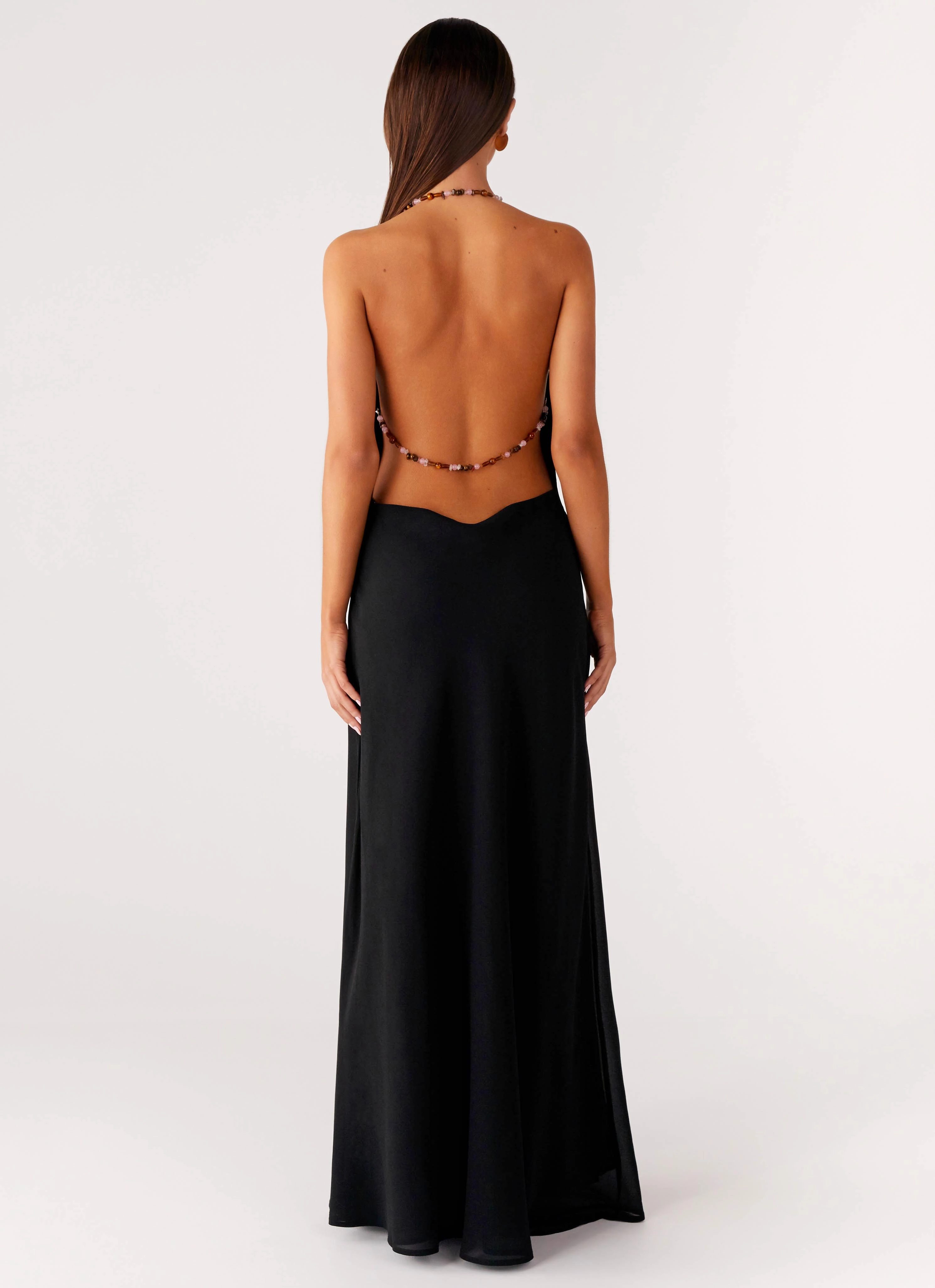 Morning Crush Cowl Maxi Dress - Black Smooth Look