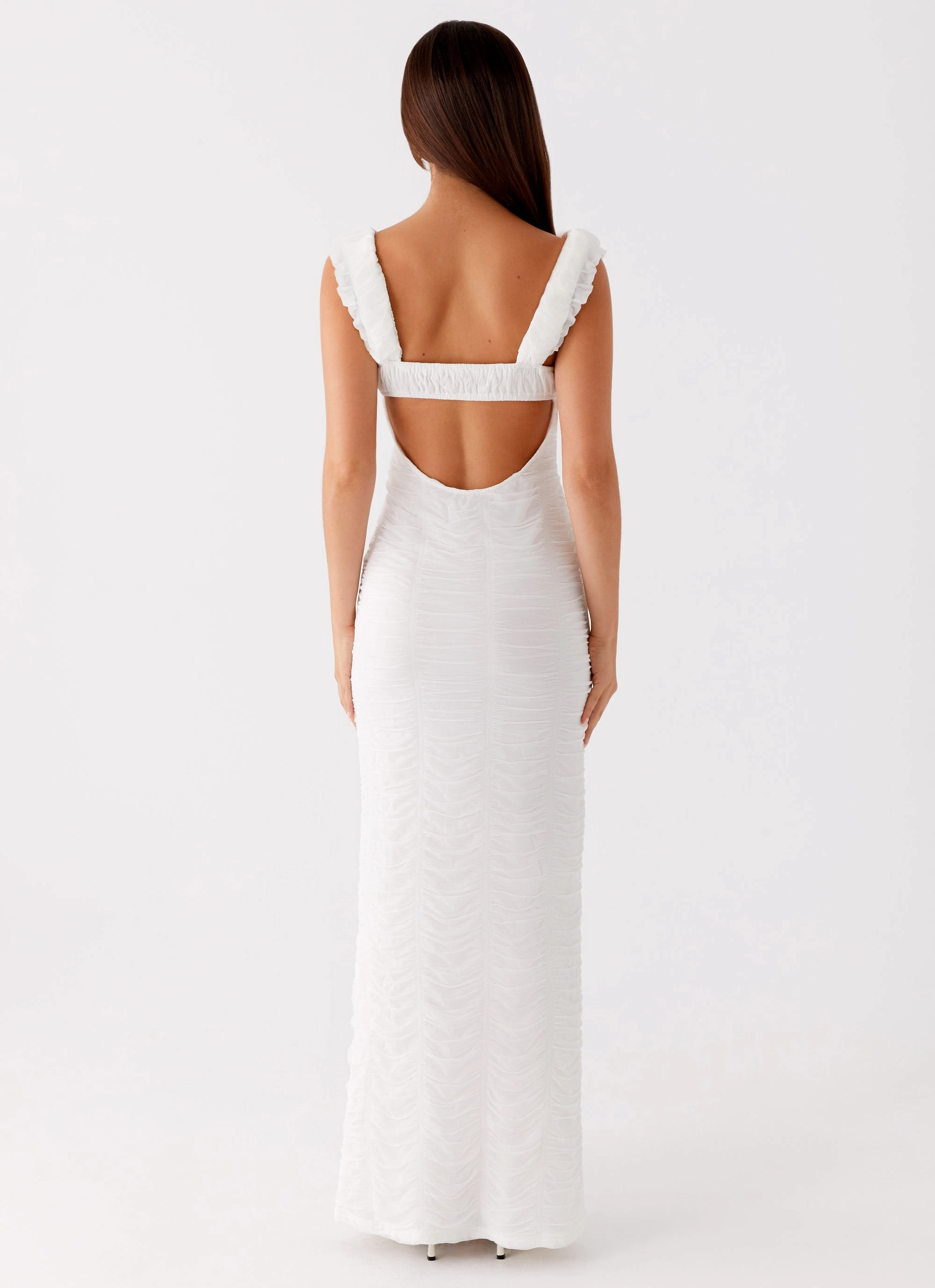 spring fresh Senses Midi Dress - White