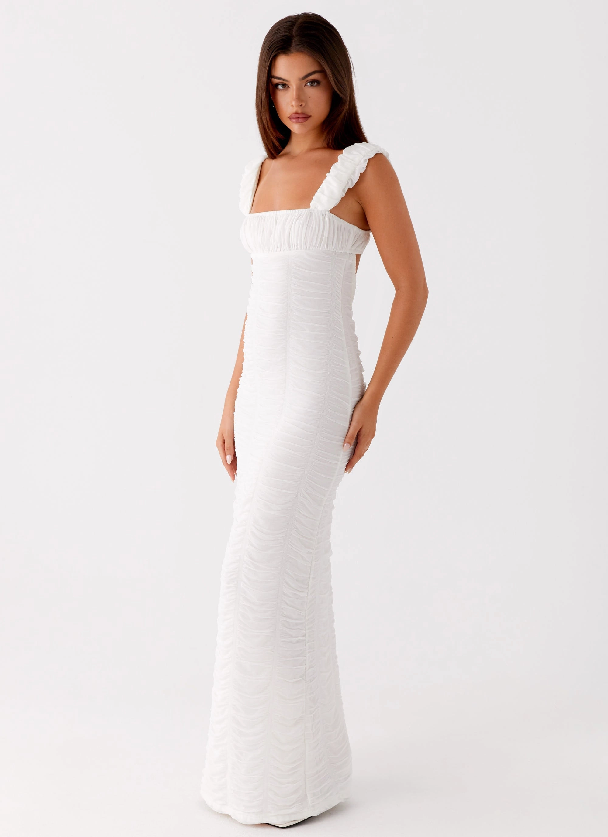 animal-print Drape Wave Senses Midi Dress - White