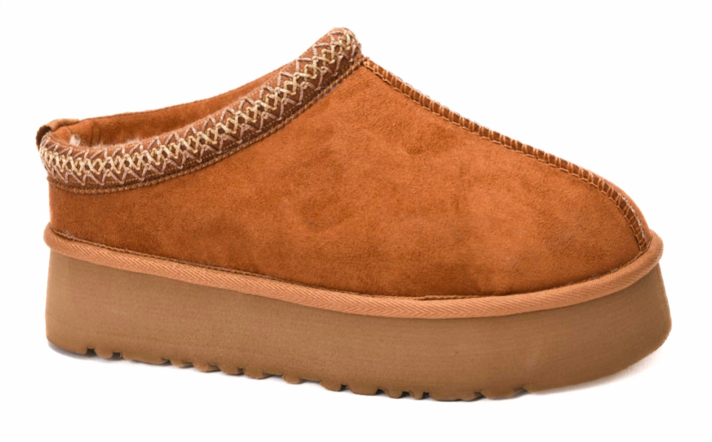 Maximum Durability Women's Pillow Talk Platform Mule Slipper In Brown Suede