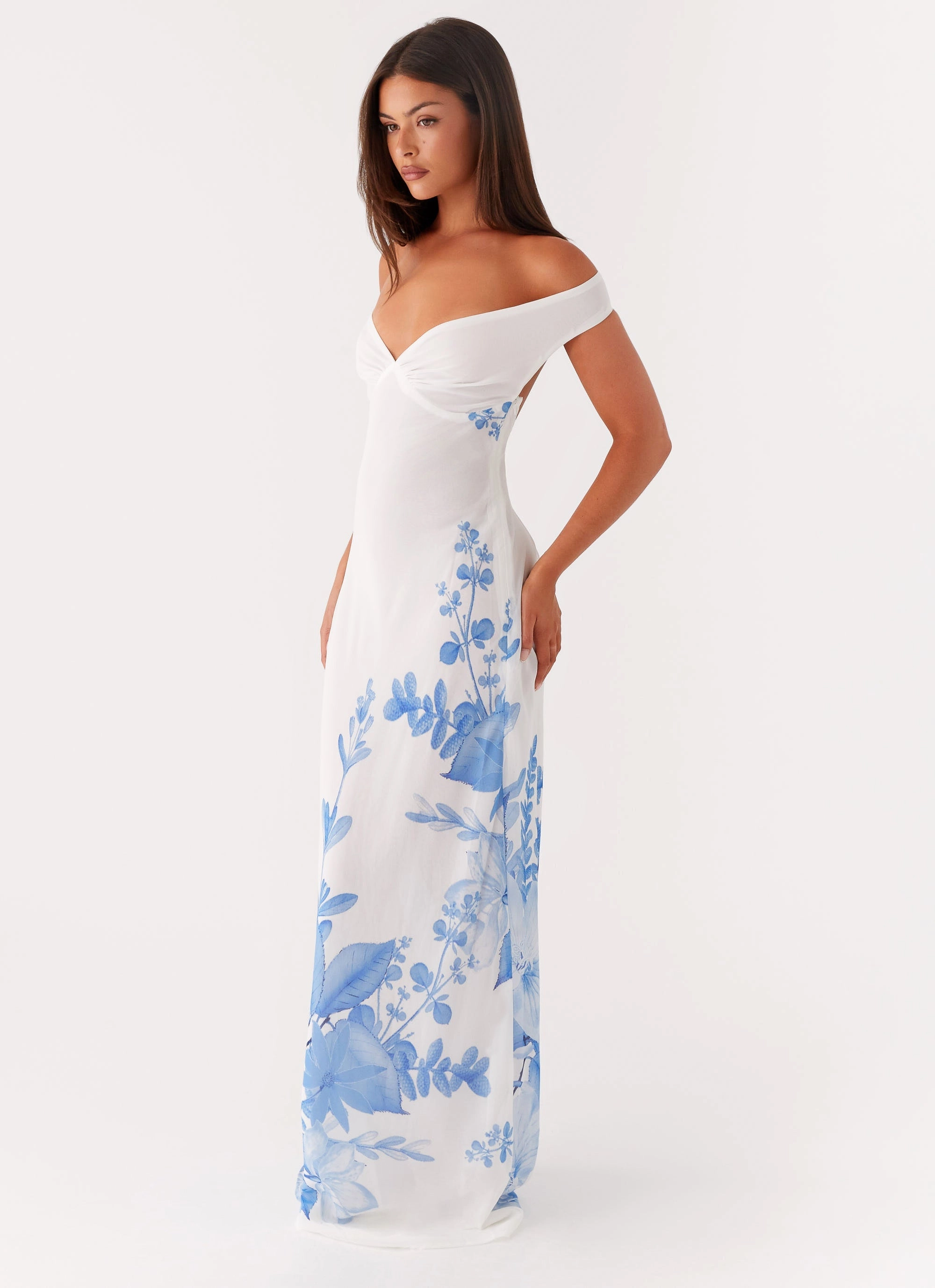 Krissa Maxi Dress - Blue Floral Timeless Shape