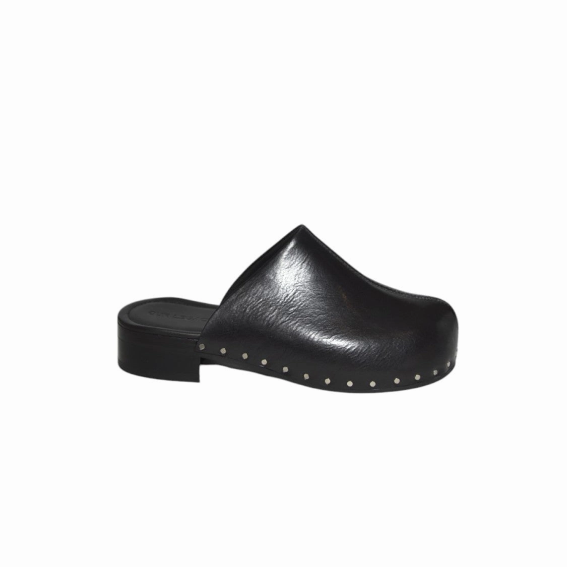 Naoto Black Leather Clog Comfortable Stride