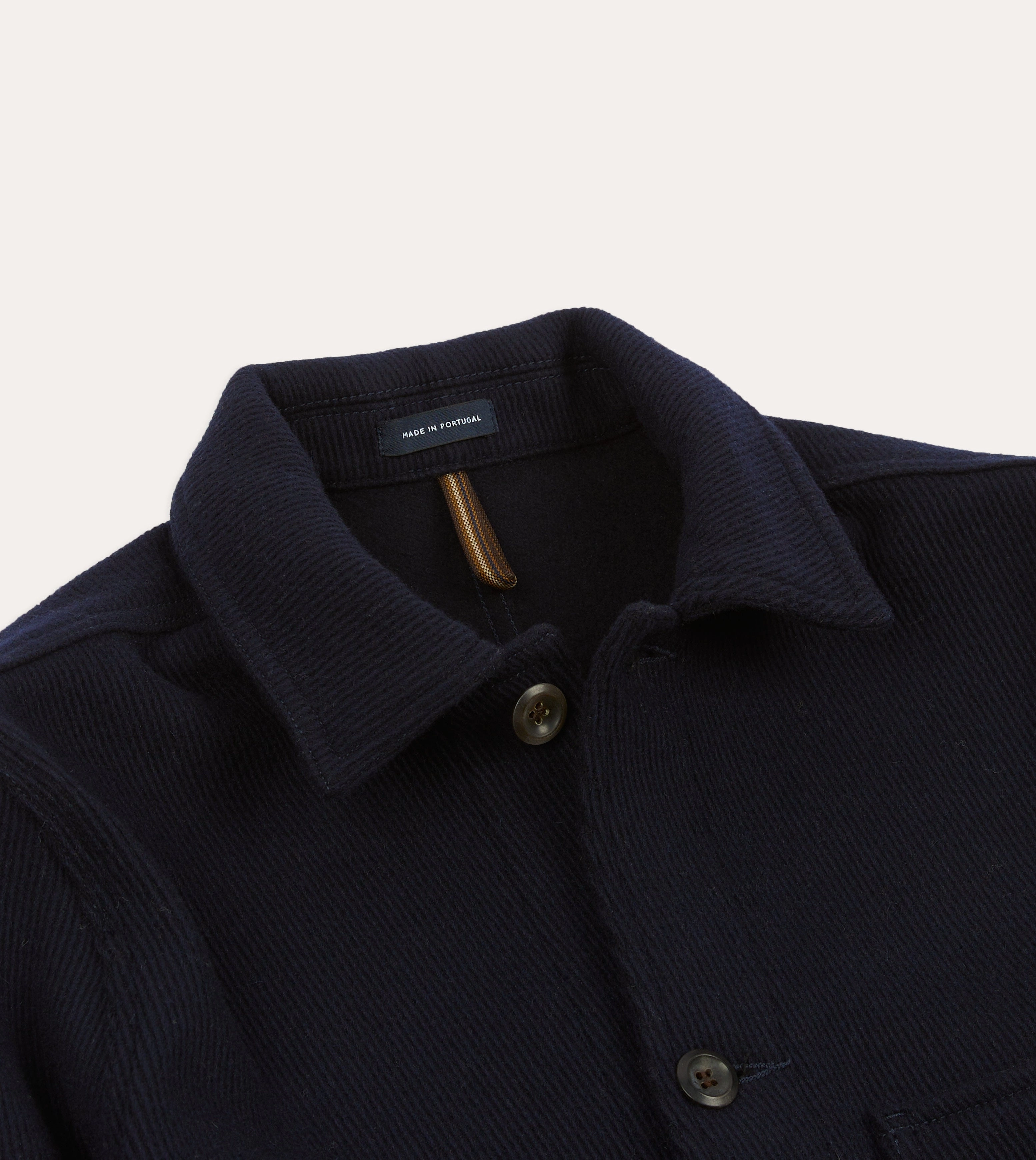 Oversized Dual Layer Ventilation Navy Wool Five-Pocket Chore Jacket