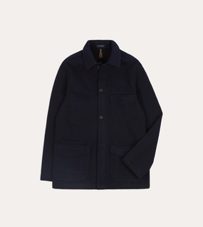 Navy Wool Five-Pocket Chore Jacket Rain Friendly Bronzer