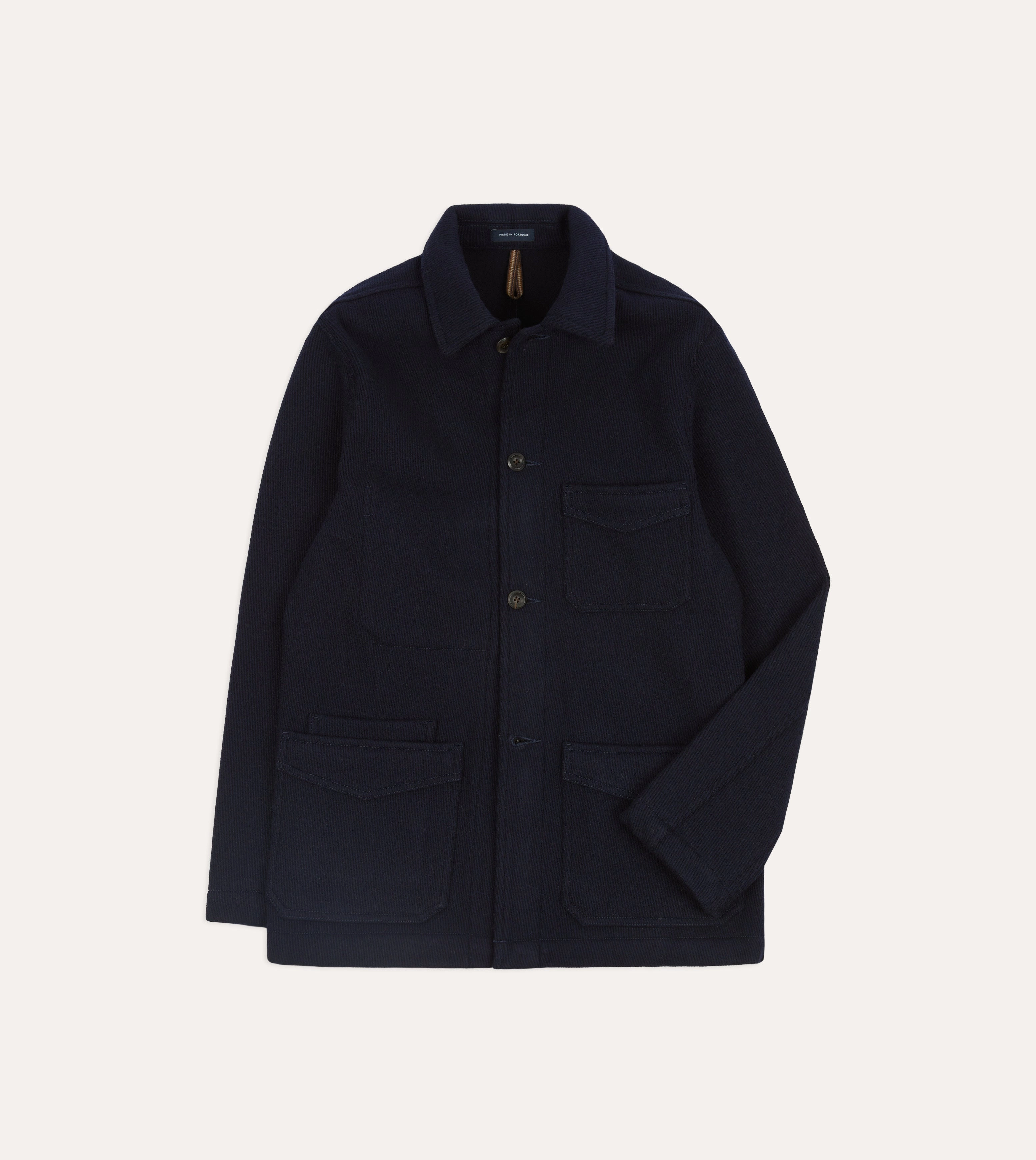 Navy Wool Five-Pocket Chore Jacket Rain Friendly Bronzer