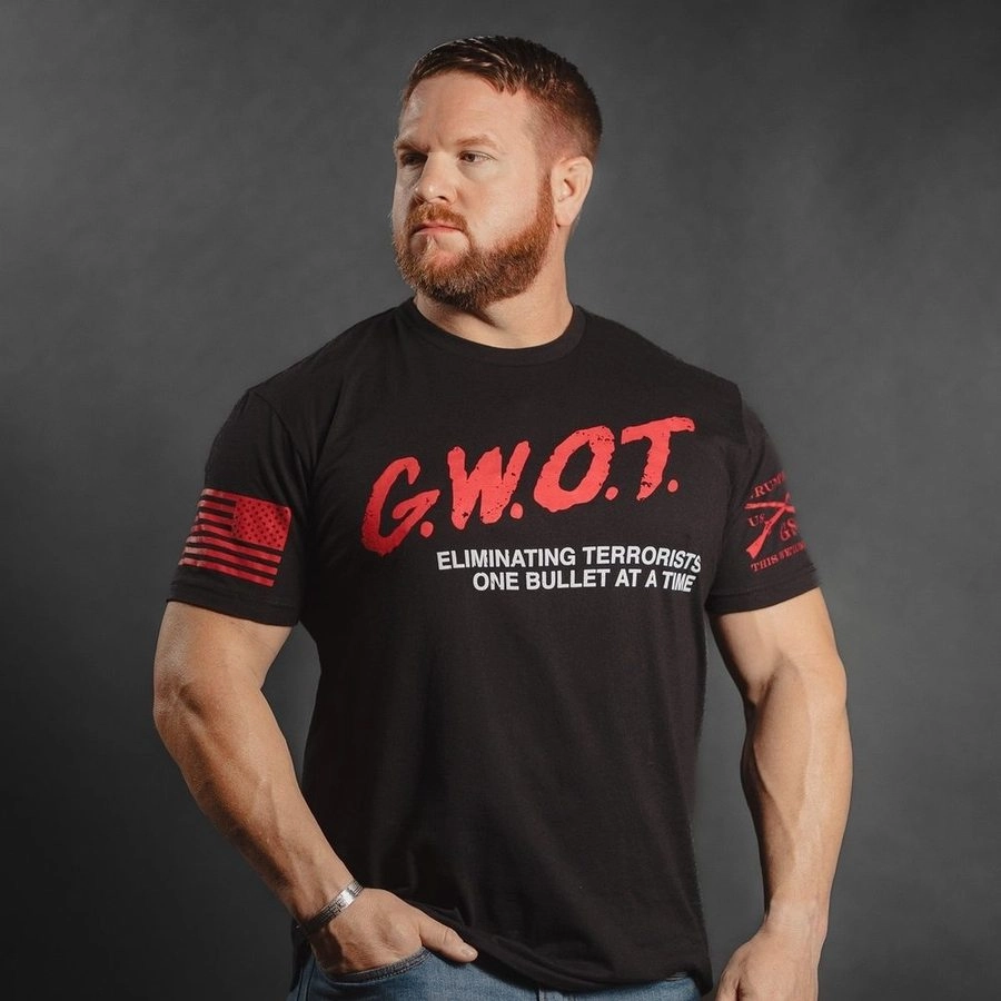 Non Restrictive Fit Daily Trend G.W.O.T. T-Shirt - Black