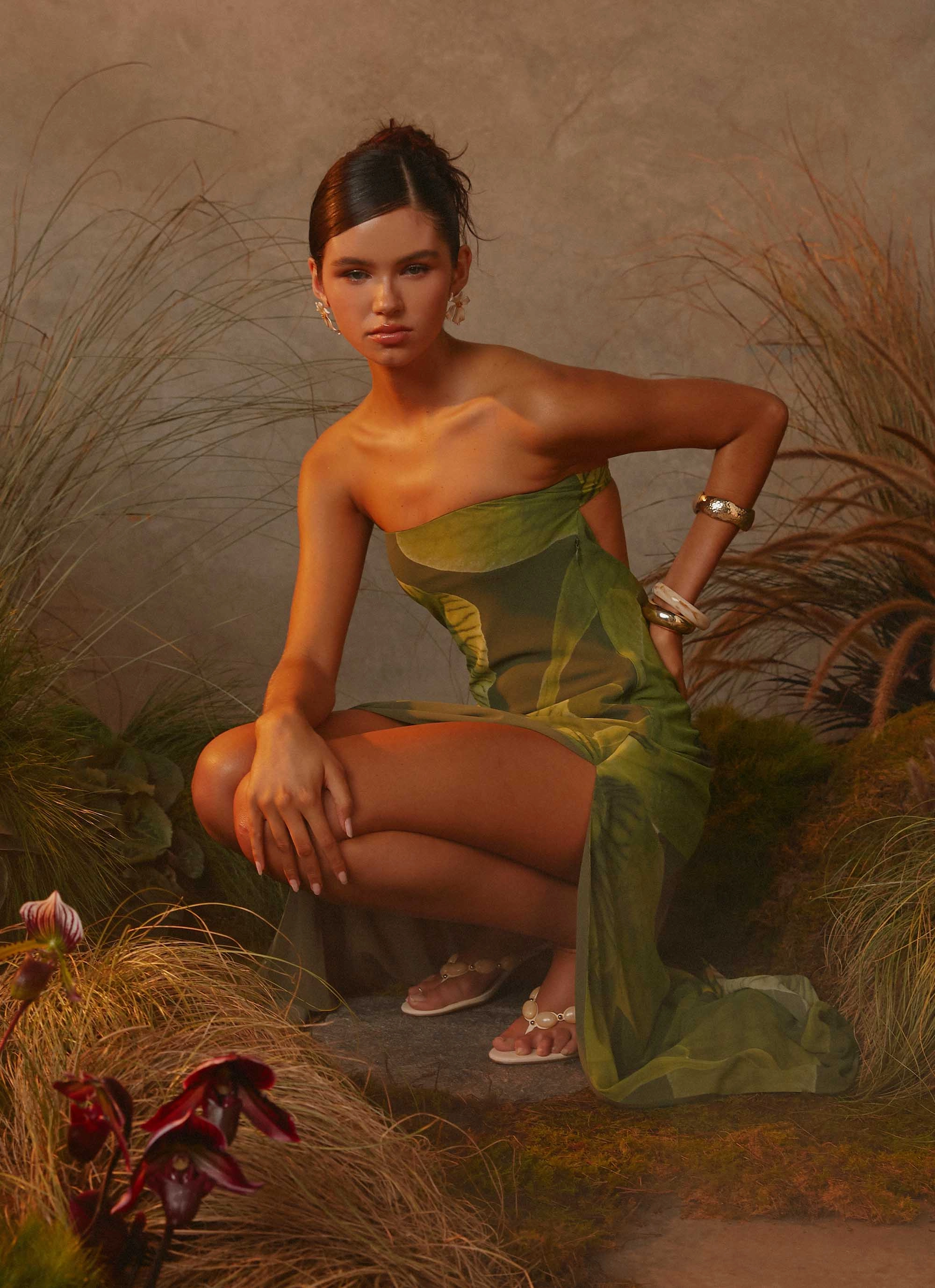 Relax Line Smooth Blend Nettle Maxi Dress - Tropic Floral