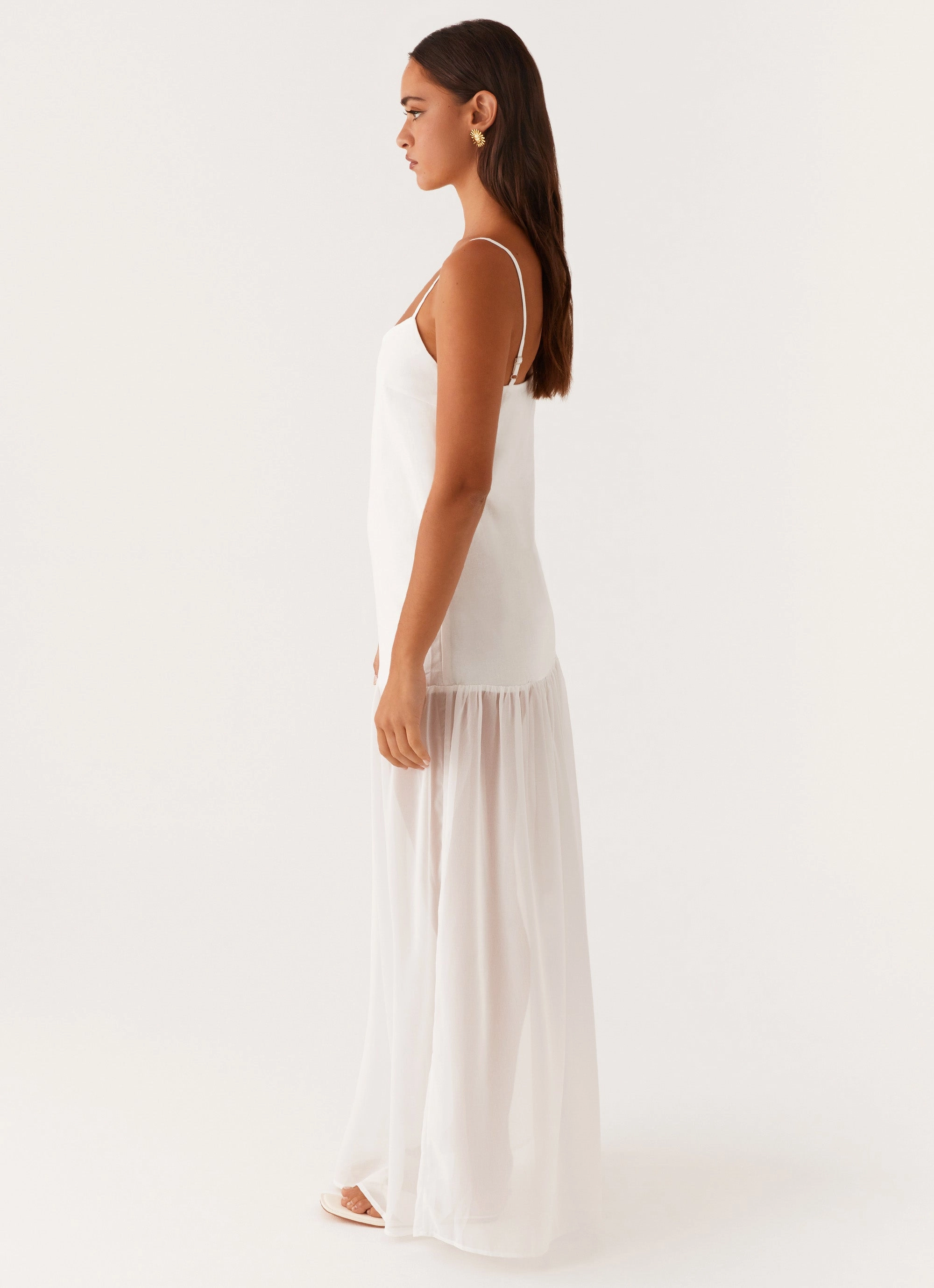 Relaxed Line Heavenly Linen Maxi Dress - White