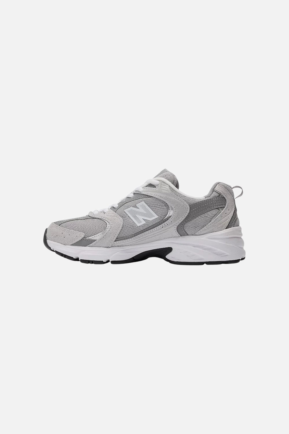 Movement Comfort New Balance 530 in Raincloud with Shadow Grey and Silver Metallic - Women's