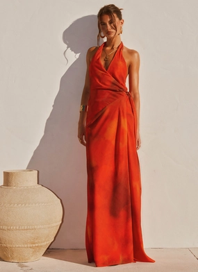 So Chic Maxi Dress - Scarlet Blur Easy Layering