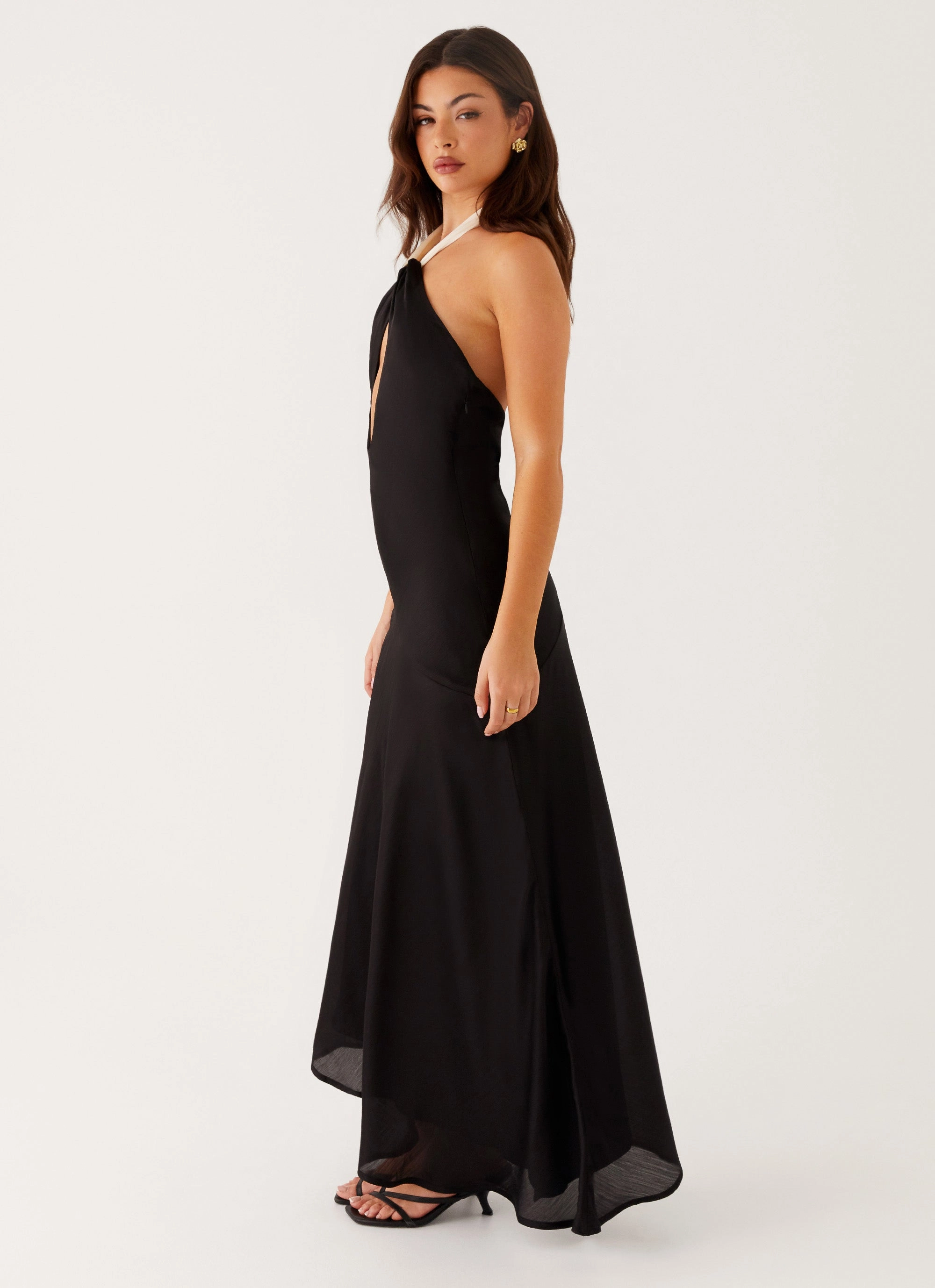 Night Owl Maxi Dress - Black Rose Soft Heart Tone