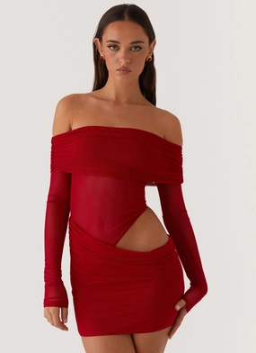 No Doubt Mini Dress - Red Cozy Wearable City Style