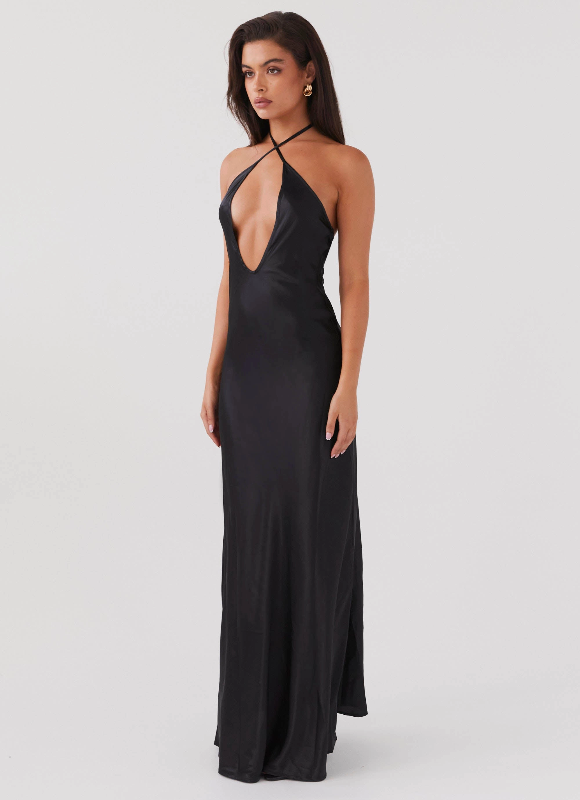 Noir Symphony Maxi Dress - Black Picture Perfect