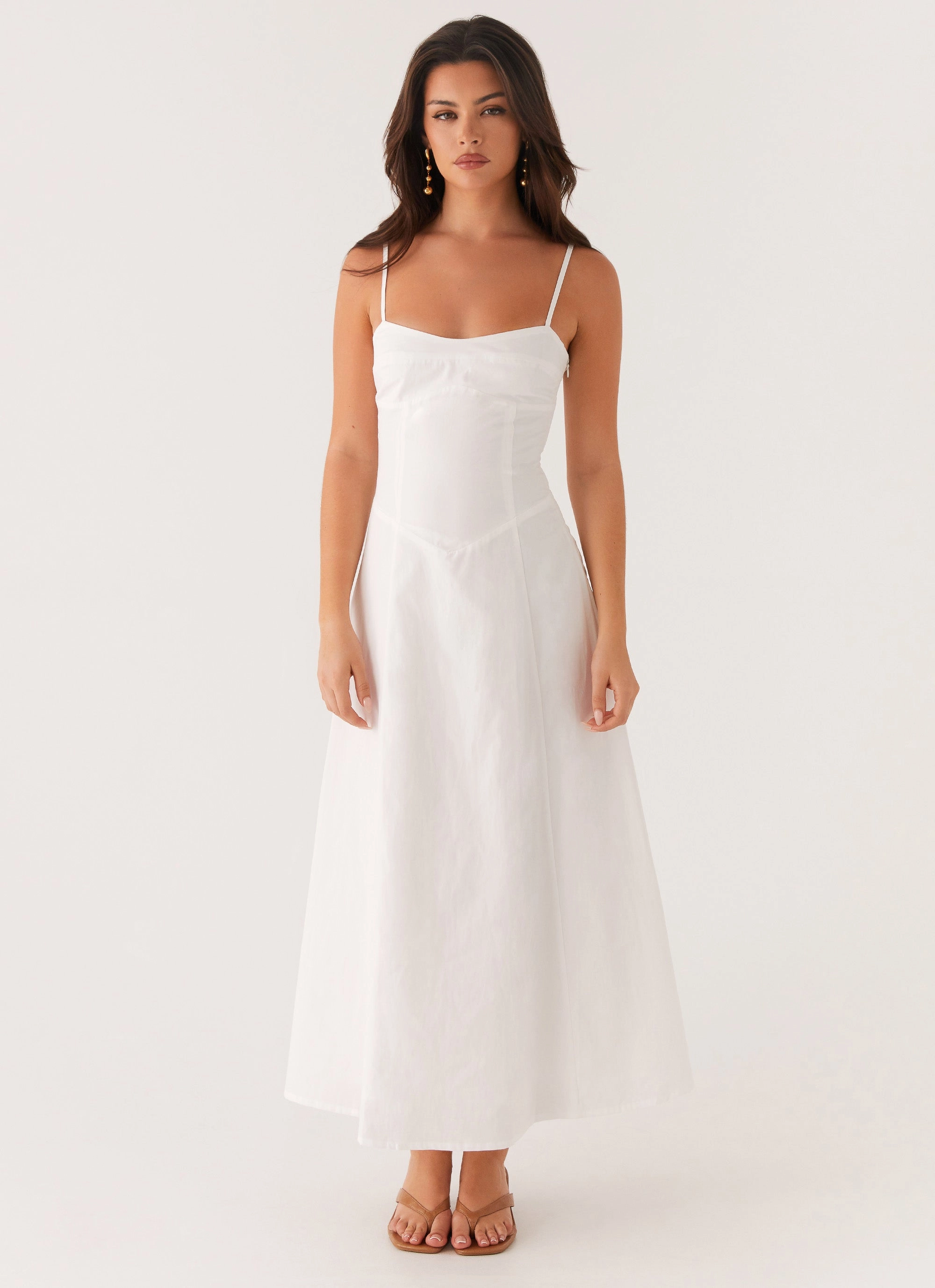 Shiny-Lining Noosa Midi Dress - White