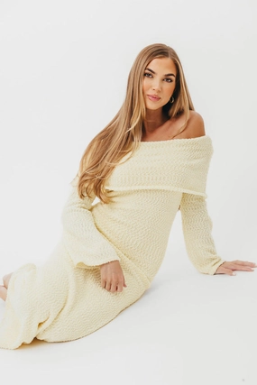 Nora Knit Maxi Dress in Butter Yellow- Bump Friendly Comfy and Relaxed