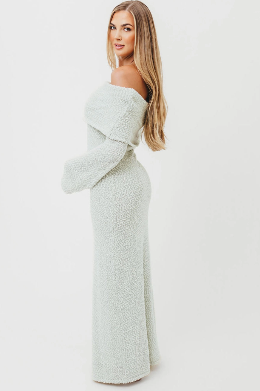 Versatile Edge Nora Knit Maxi Dress in Seafoam- Bump Friendly