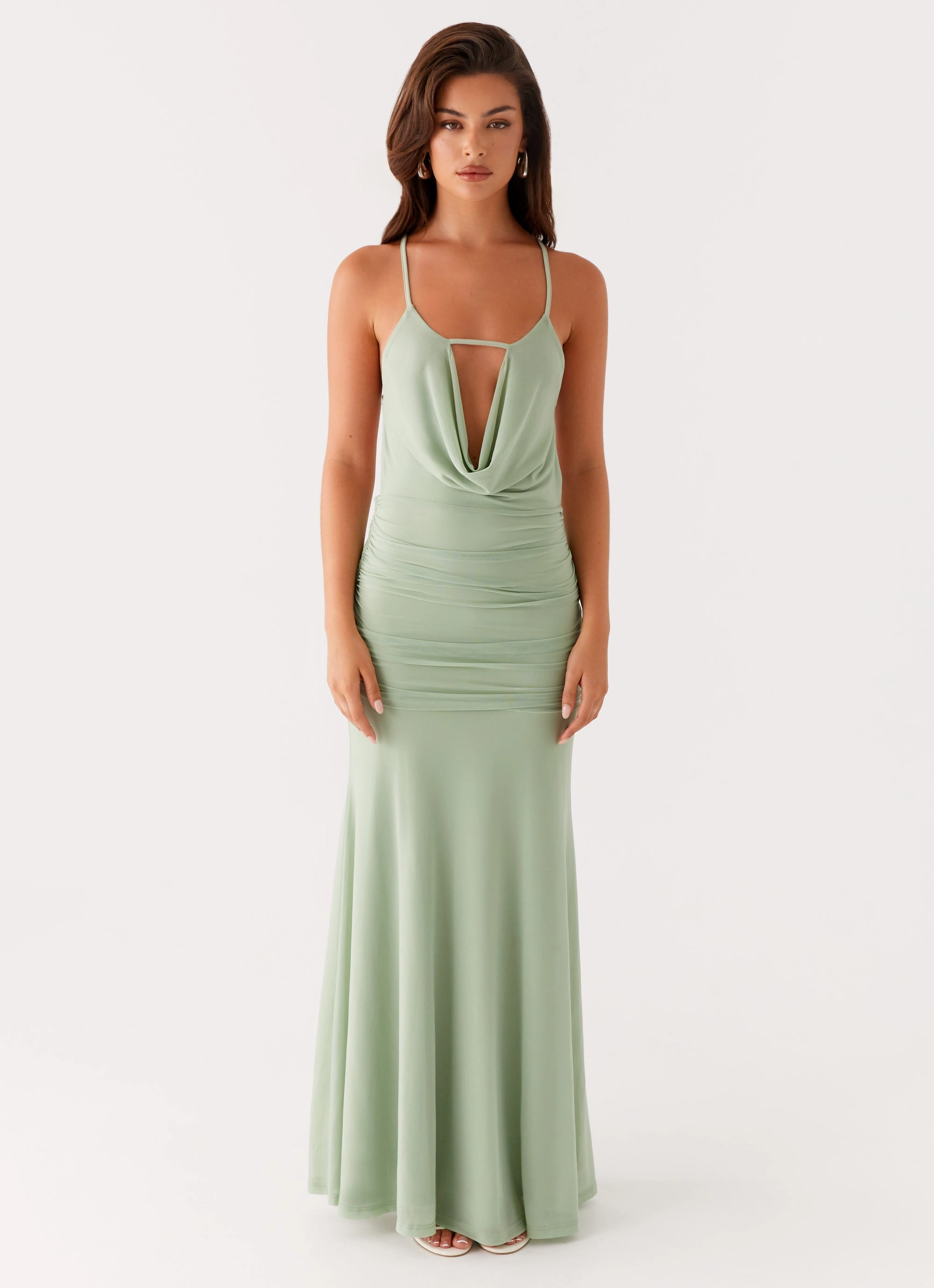 Norah Maxi Dress - Sage Warm Undertone FoldablePackaging