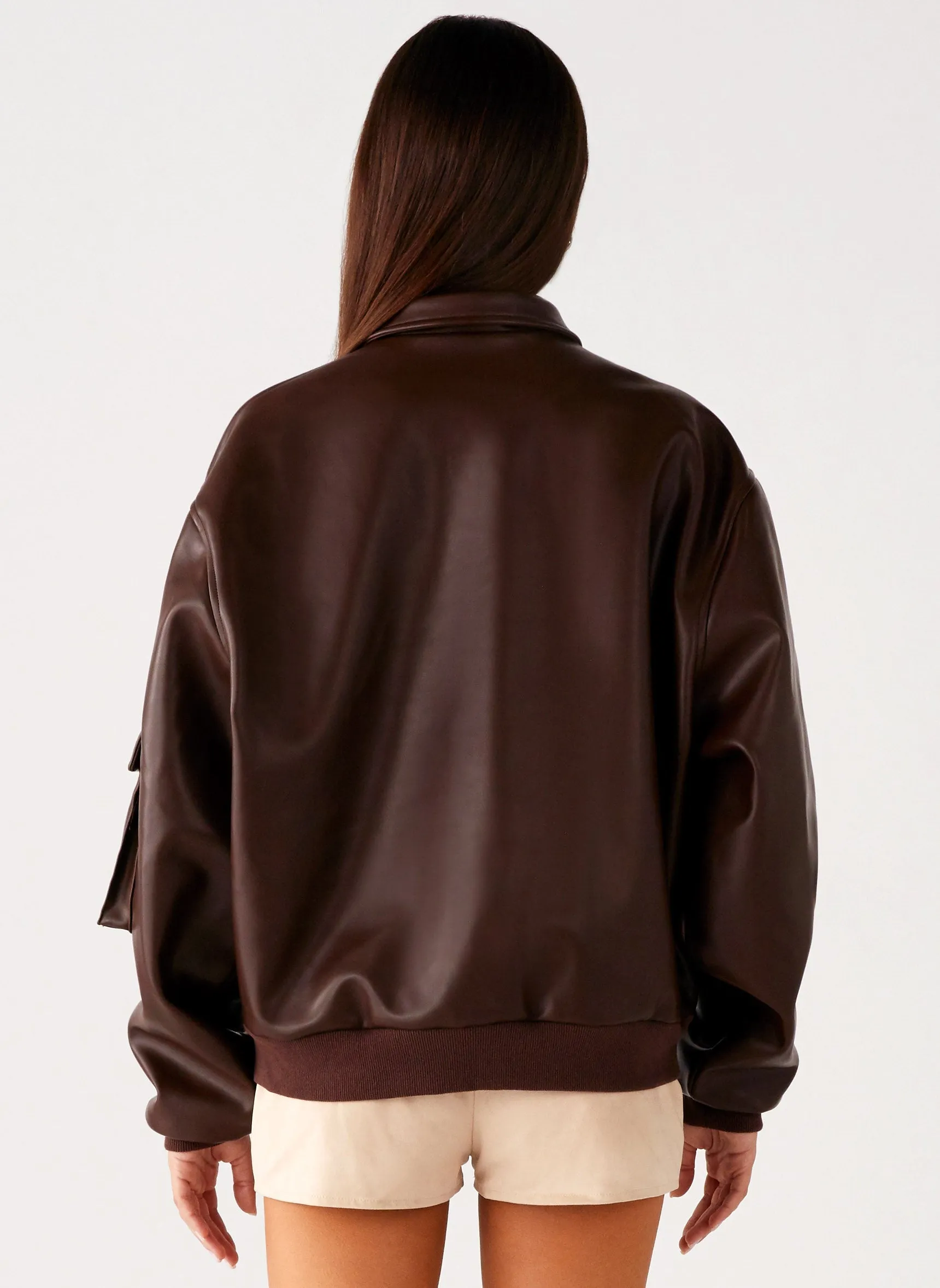 Indara Bomber Jacket - Chocolate Cozy Lining