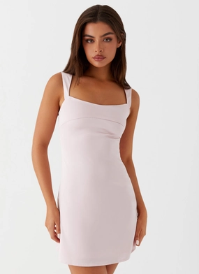 Odette Satin Mini Dress - Pink Statement Mood