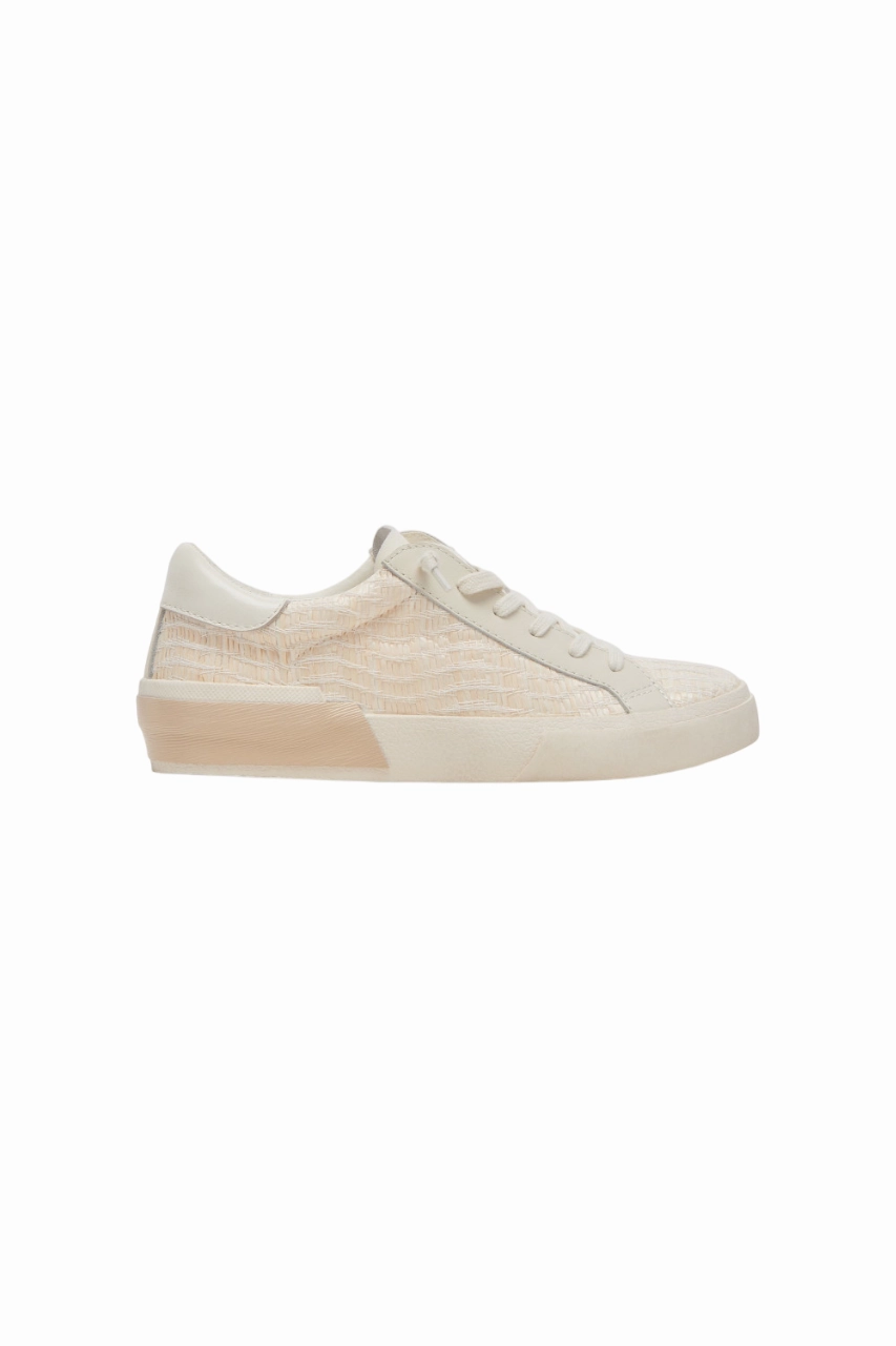 Dolce Vita Zina Sneakers in Bone Raffia Pressure Dispersion System