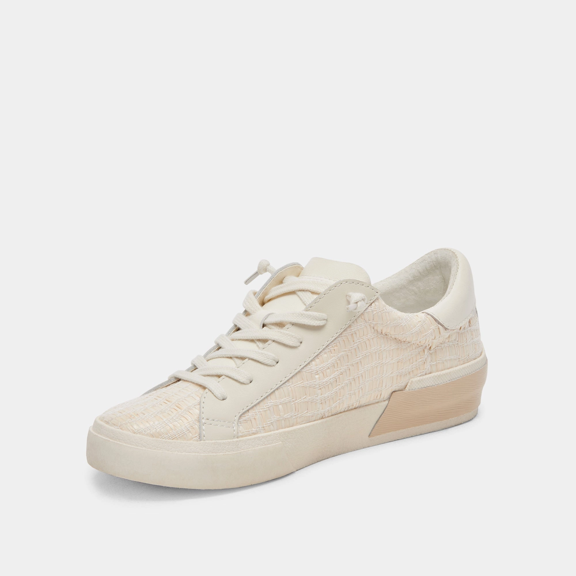 Muscle Friendly Dolce Vita Zina Sneakers in Bone Raffia